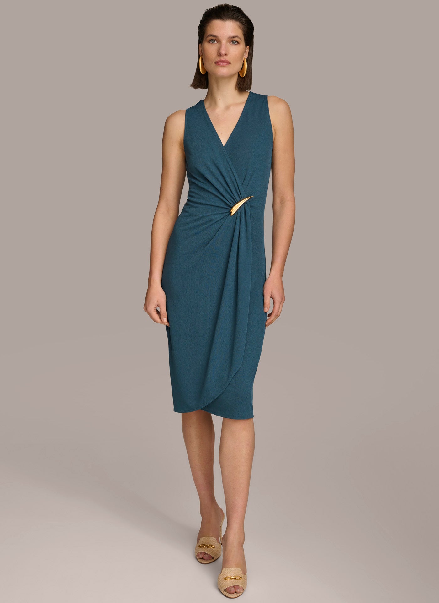 Donna Karan Chocolate Velour Minimal Dress