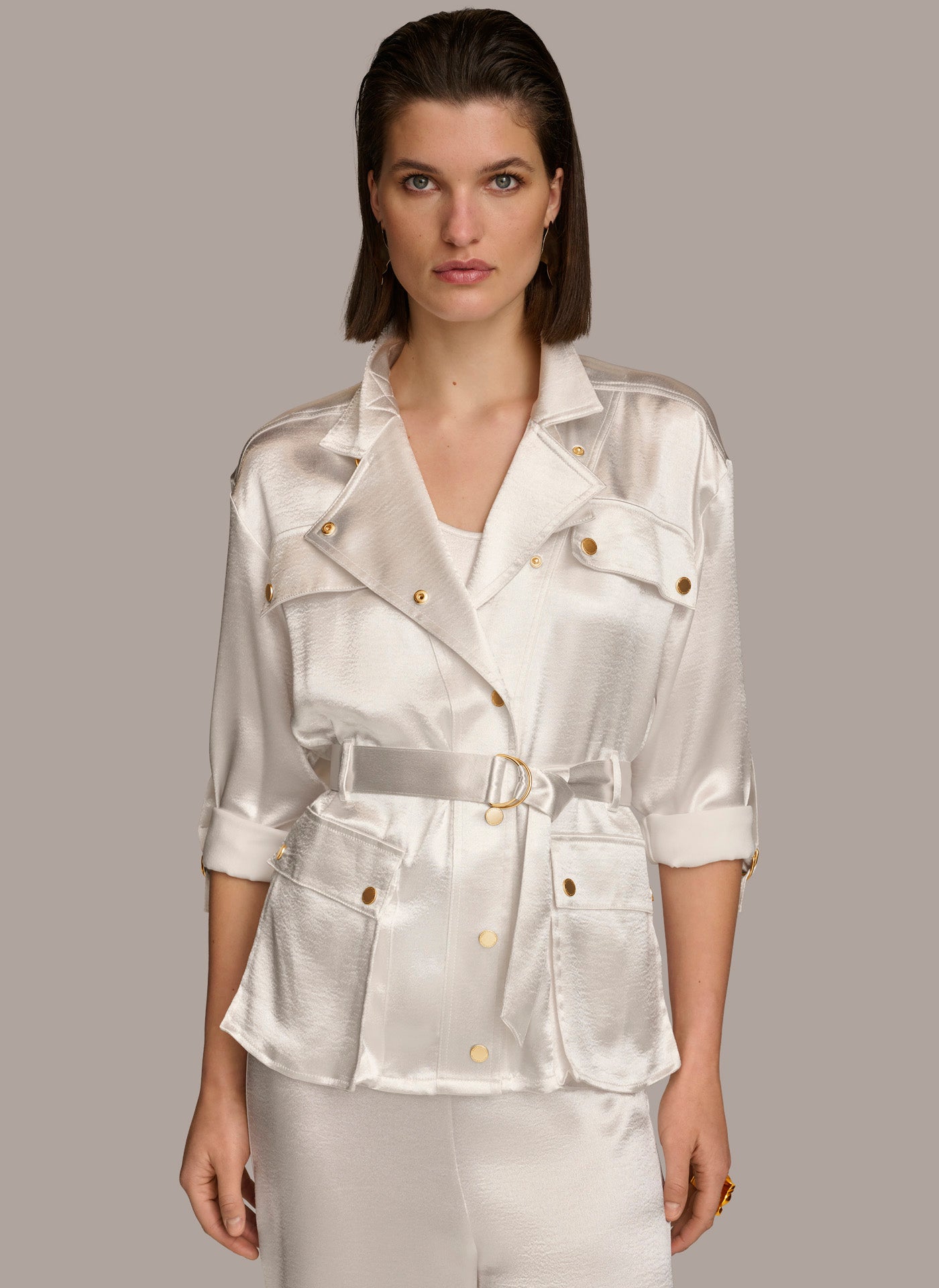 ROLL SLEEVE BELTED JACKET | View 1 | Summer Collection