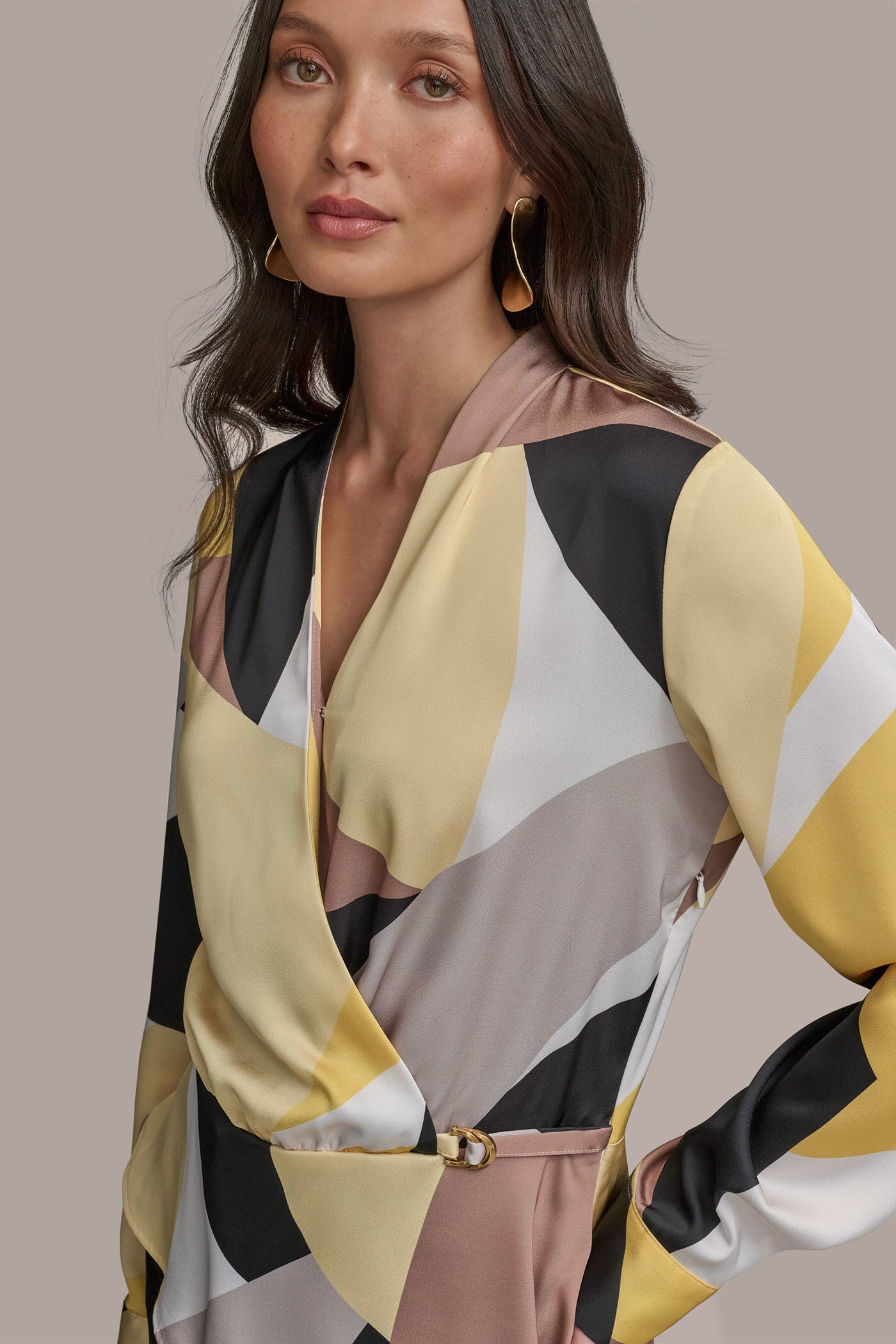 PART LONG SLEEVE FAUX WRAP WITH HARDWARE VIEW 4
