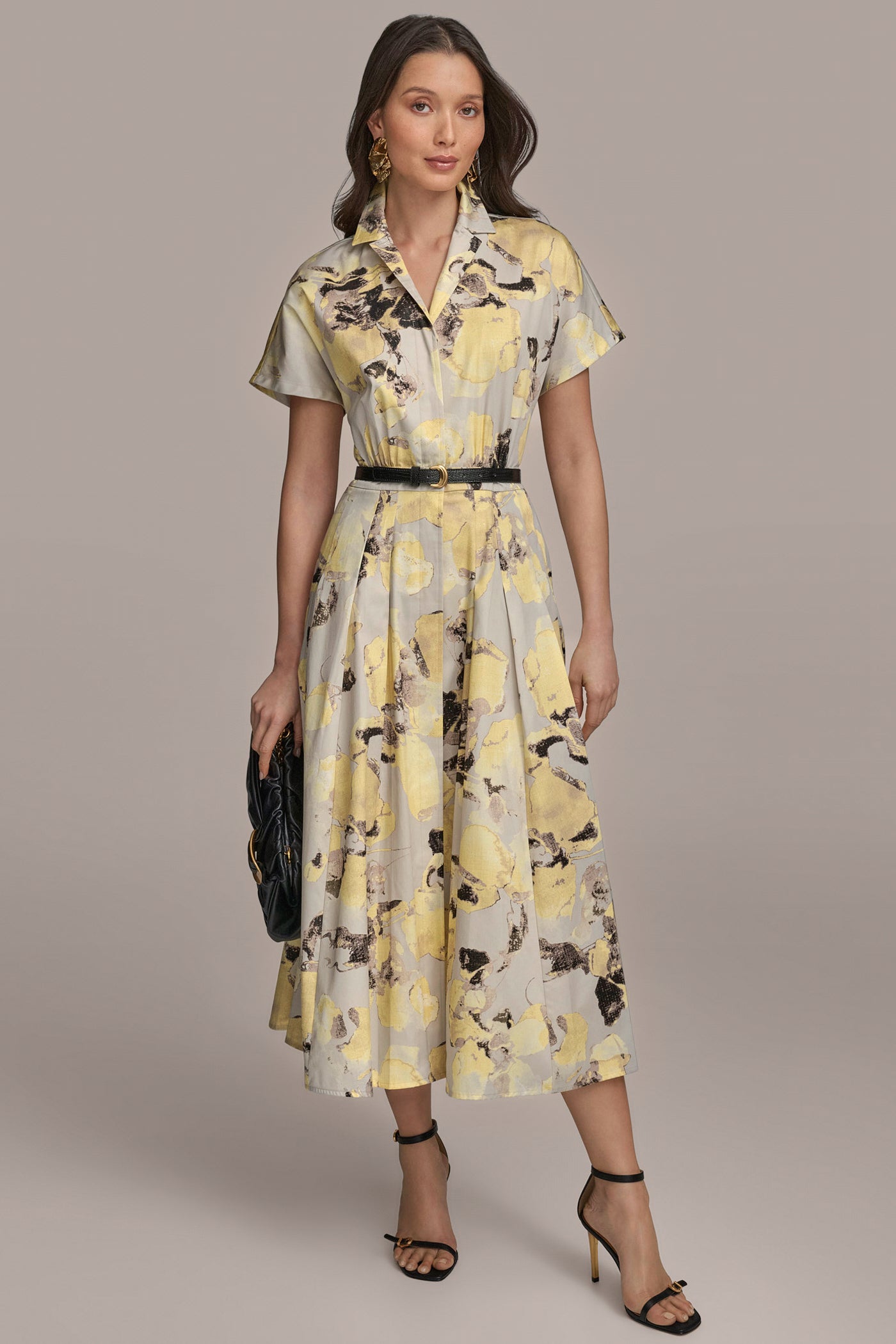 PRINTED BELTED SHIRT DRESS VIEW 6