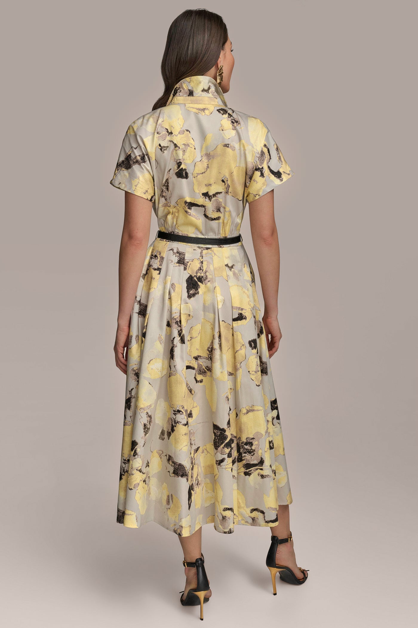 PRINTED BELTED SHIRT DRESS VIEW 3
