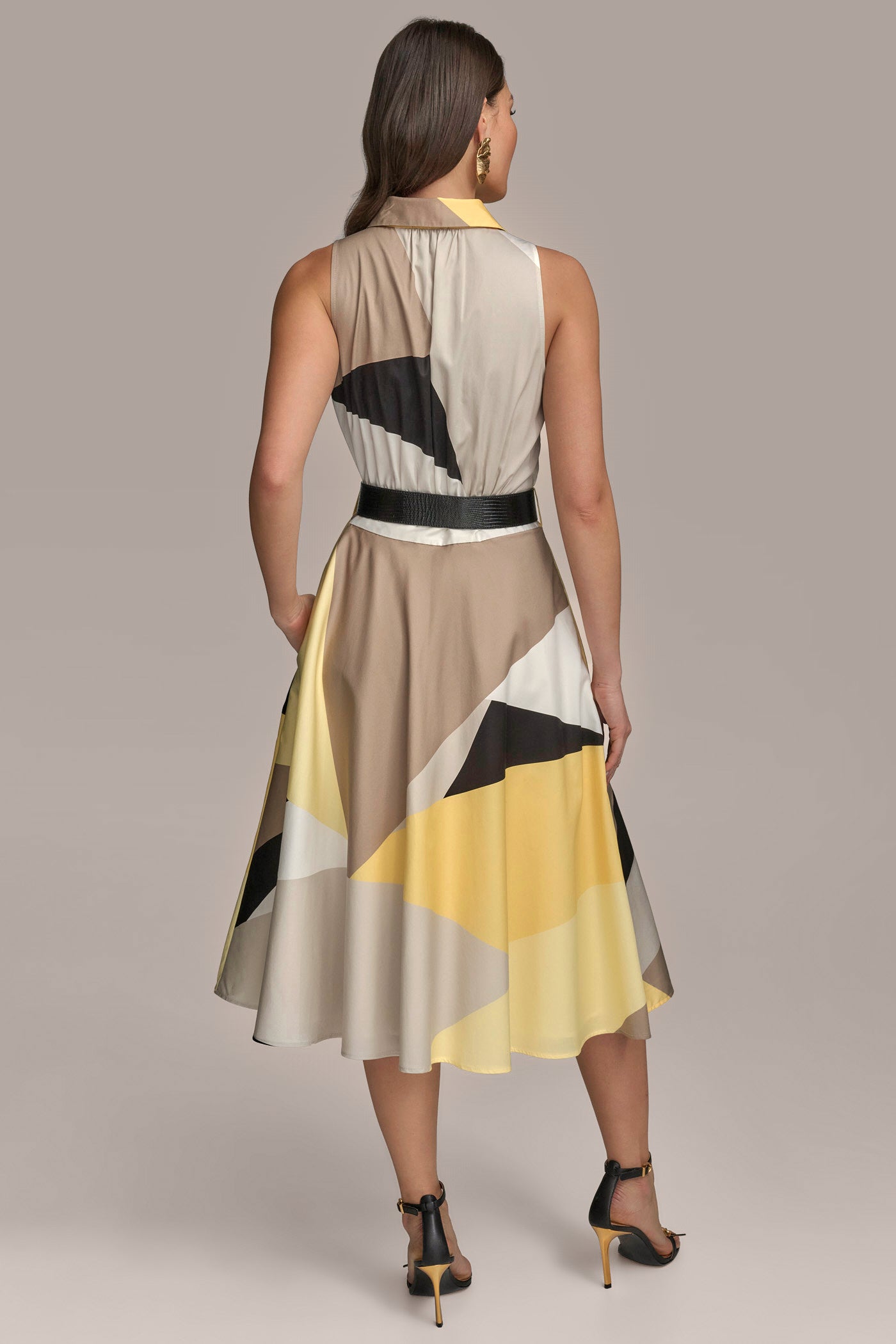 SLEEVELESS COLOR-BLOCK SHIRT DRESS | View 2 | Sale Clothing