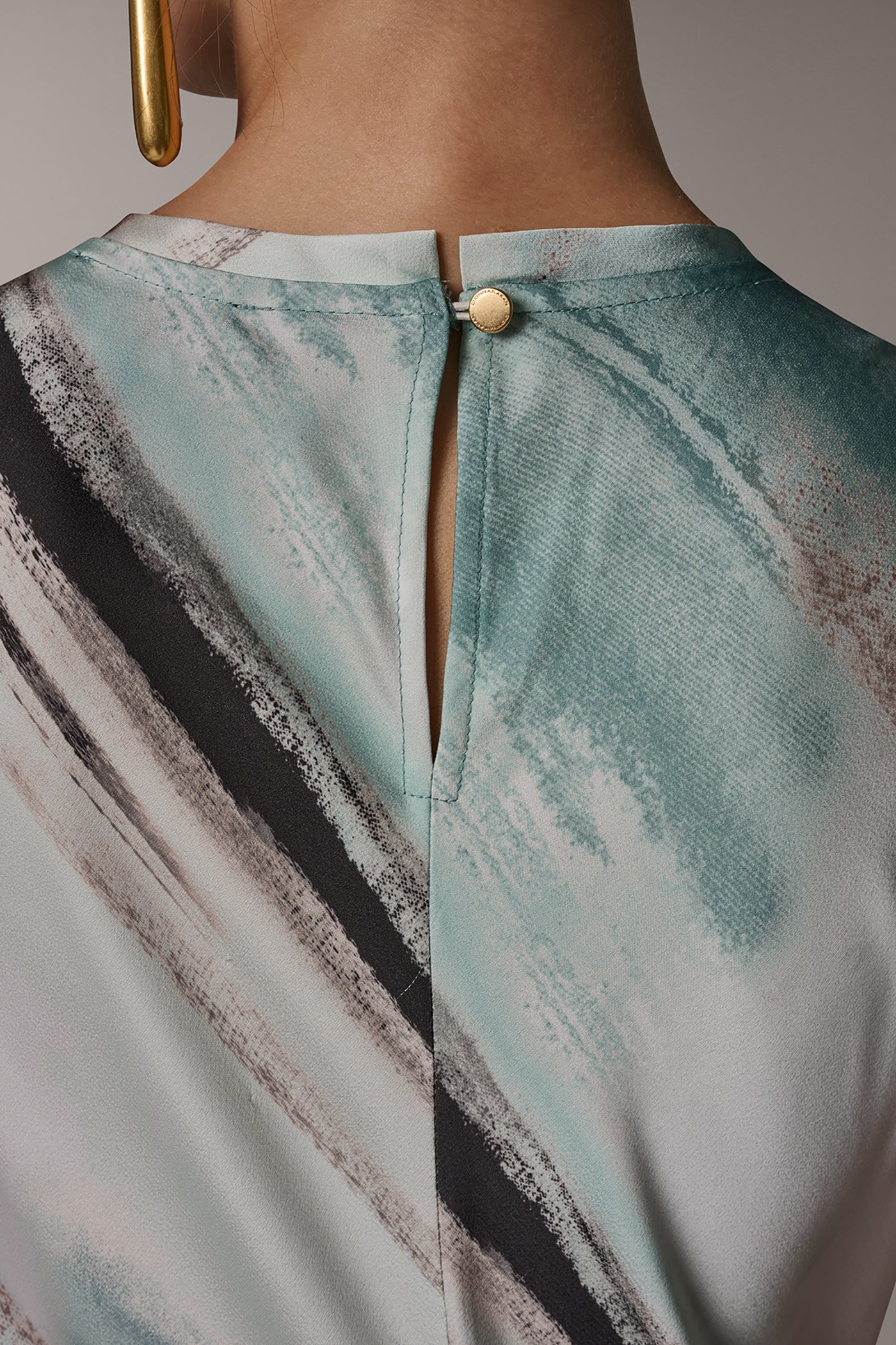 ASYMMETRIC PRINTED MIDI FIT AND FLARE DRESS VIEW 6 | New clothing