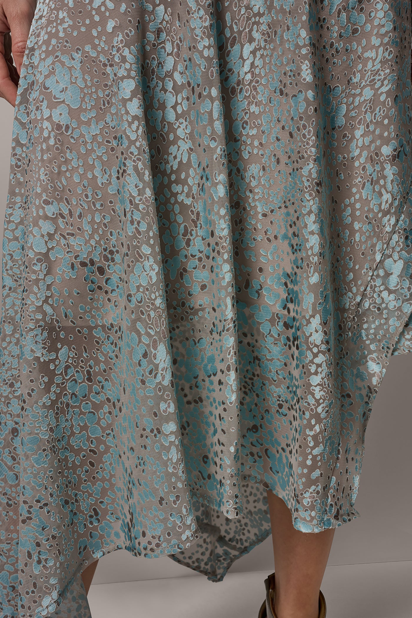 ASYMMETRIC BURNOUT MIDI FIT AND FLARE DRESS VIEW 9 | New clothing