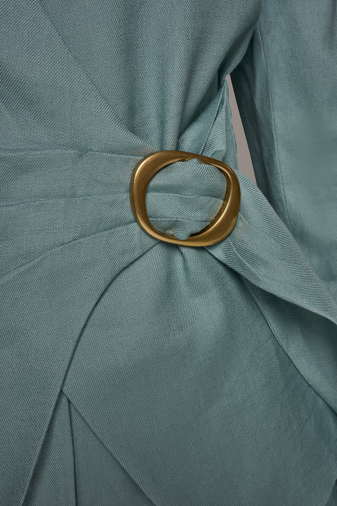 LINEN-BLEND WRAP-EFFECT BUCKLE JACKET VIEW 5 | New clothing