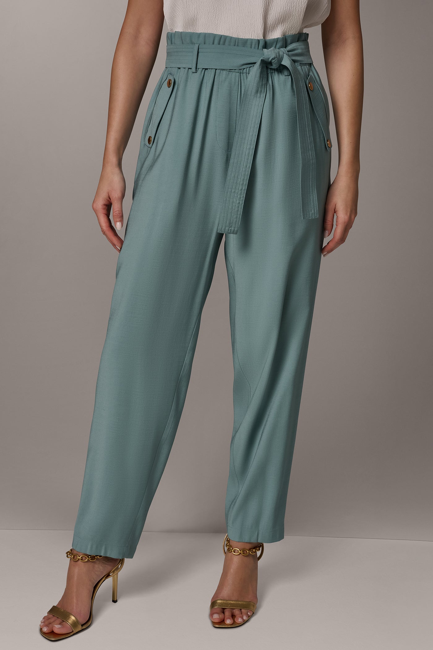 EXTRA HIGH-RISE PAPERBAG STRAIGHT ANKLE PANT | View 1 | New clothing