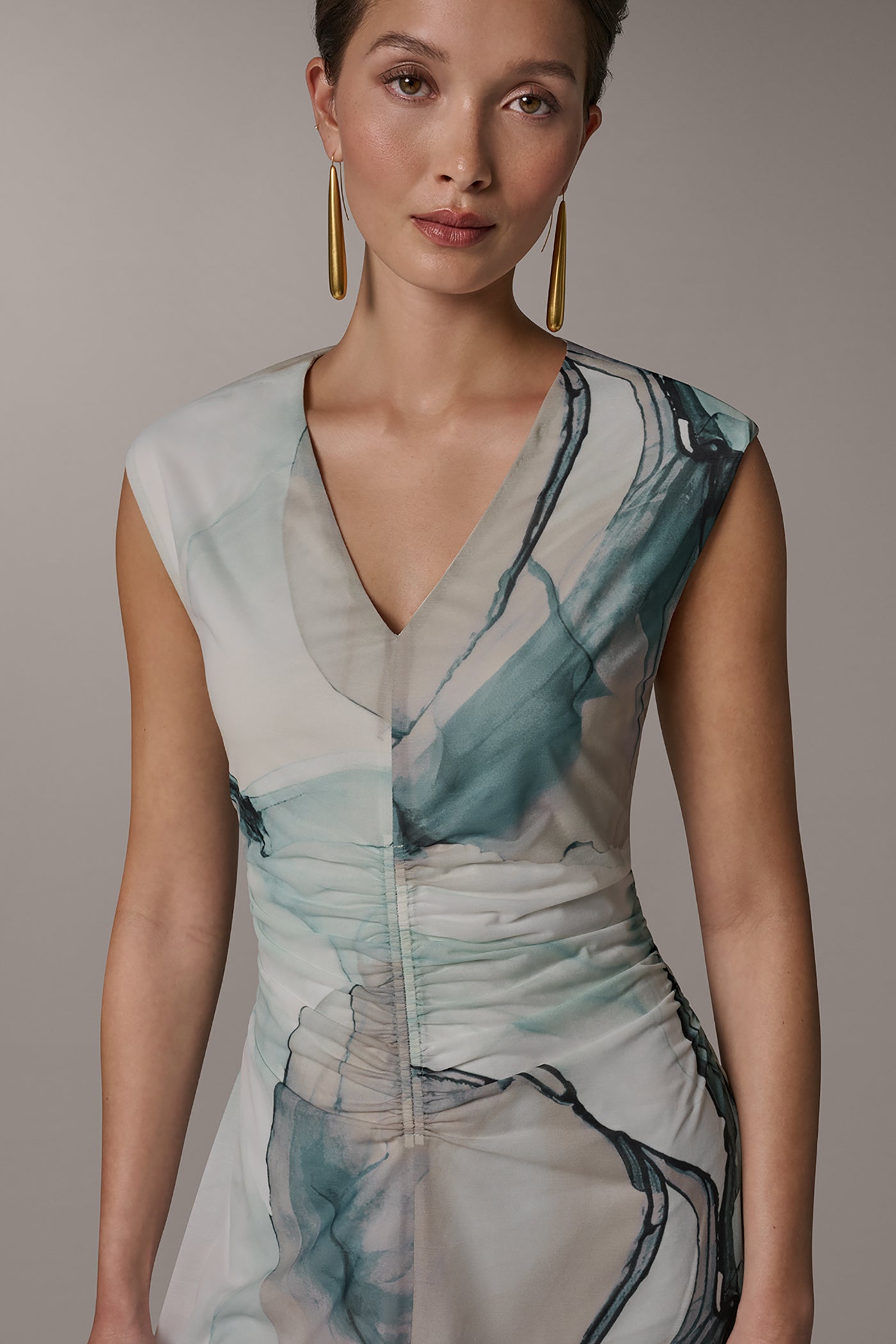 CHIFFON STRIPE MIDI SHIFT DRESS VIEW 4 | Dresses & Jumpsuits