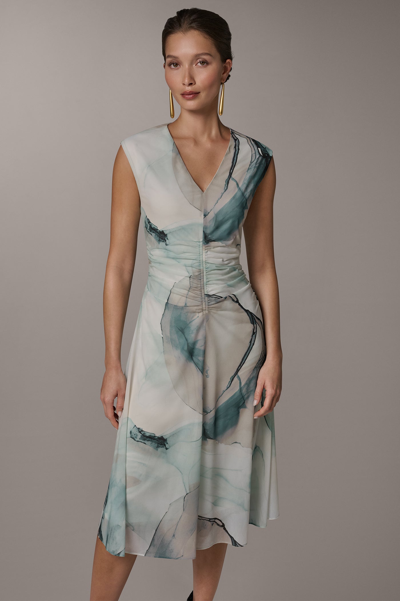 CHIFFON STRIPE MIDI SHIFT DRESS VIEW 8 | Dresses & Jumpsuits