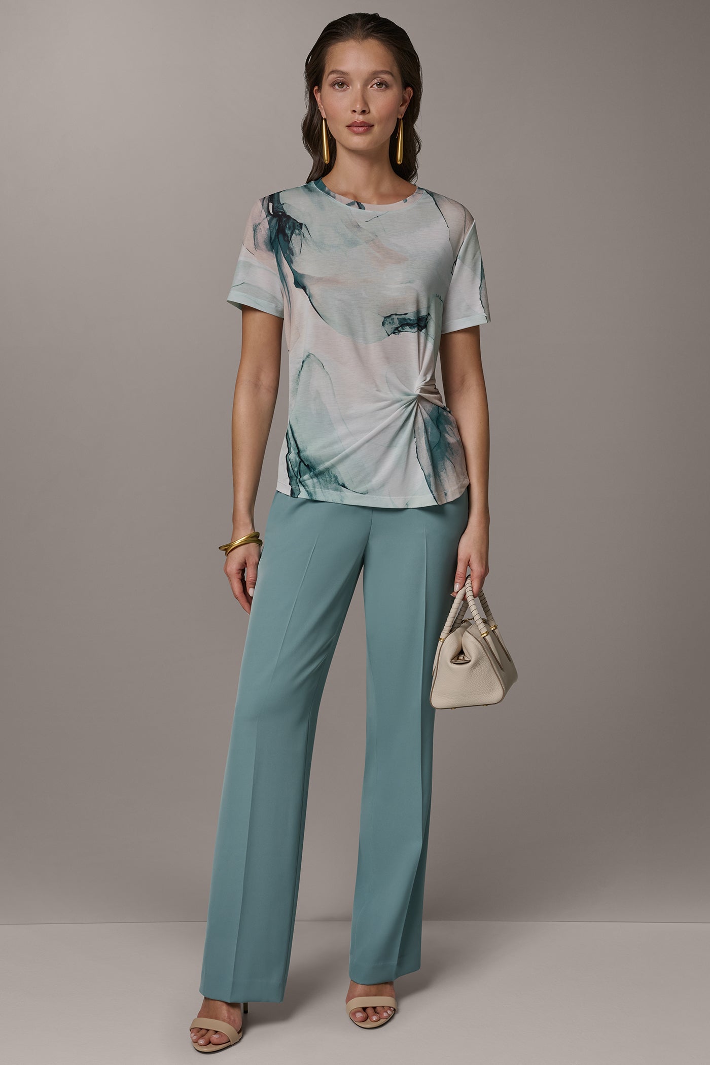 STRIPED GOLD-TONE EMBELLISHED SHOULDER T-SHIRT VIEW 6 | New clothing