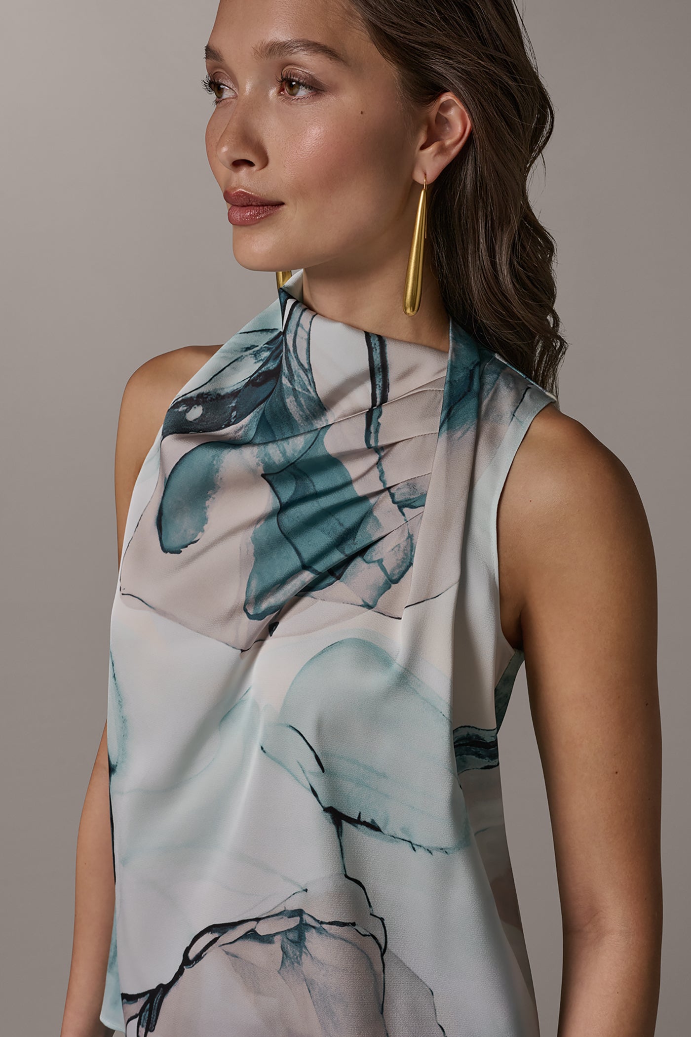 STRIPED DRAPE TWIST SHOULDER BLOUSE VIEW 4 | New clothing