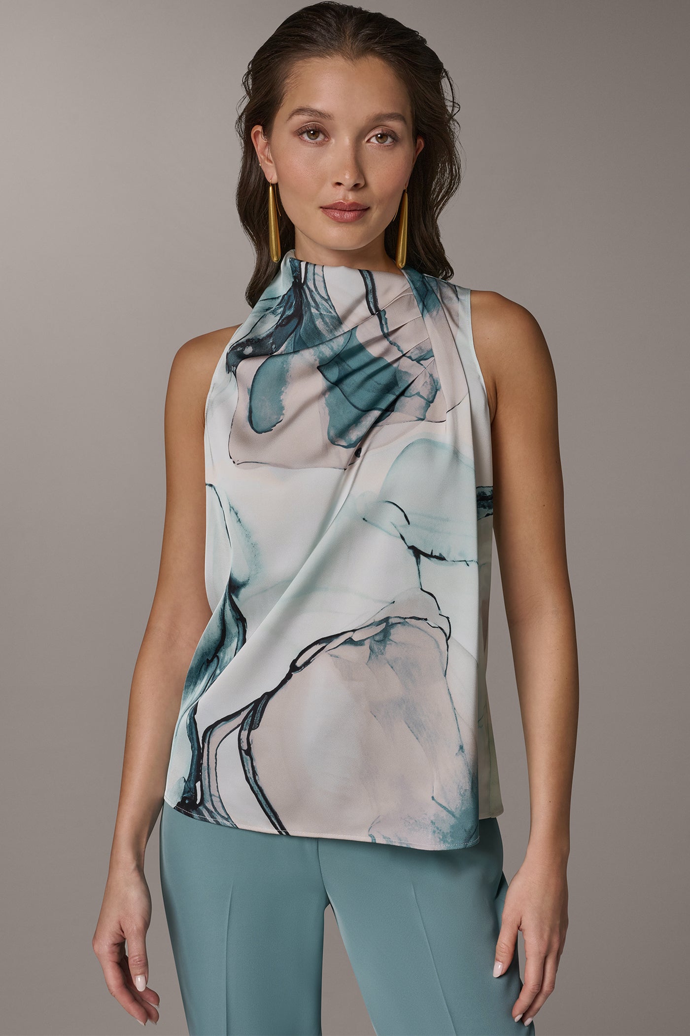 STRIPED DRAPE TWIST SHOULDER BLOUSE | View 1 | New clothing