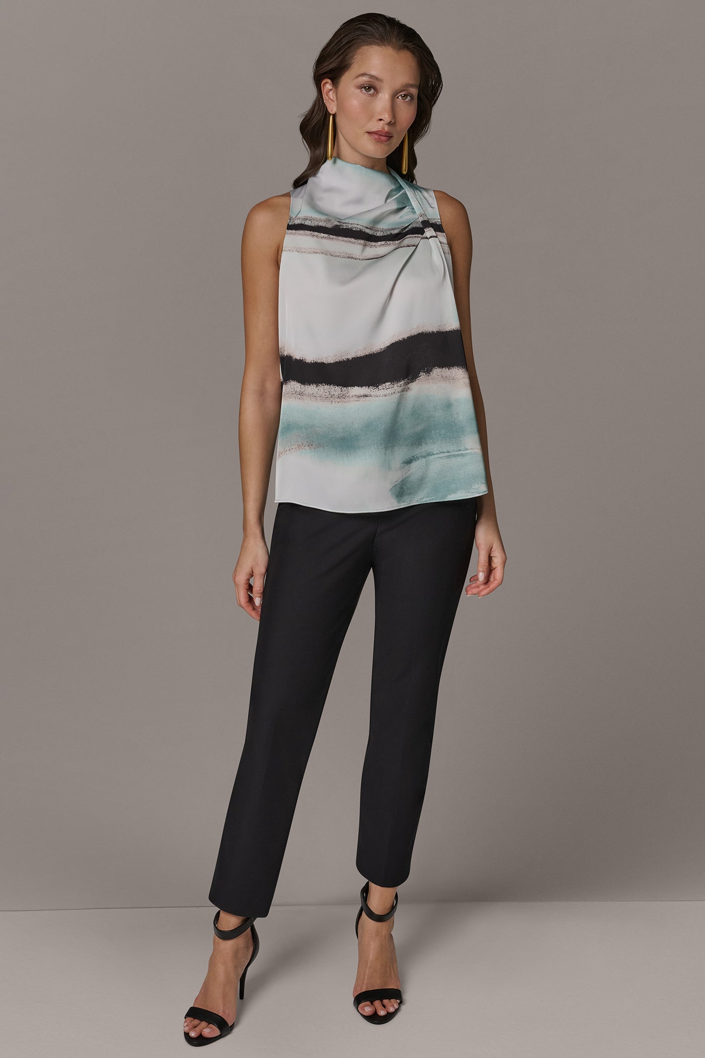 STRIPED DRAPE TWIST SHOULDER BLOUSE VIEW 8 | New clothing