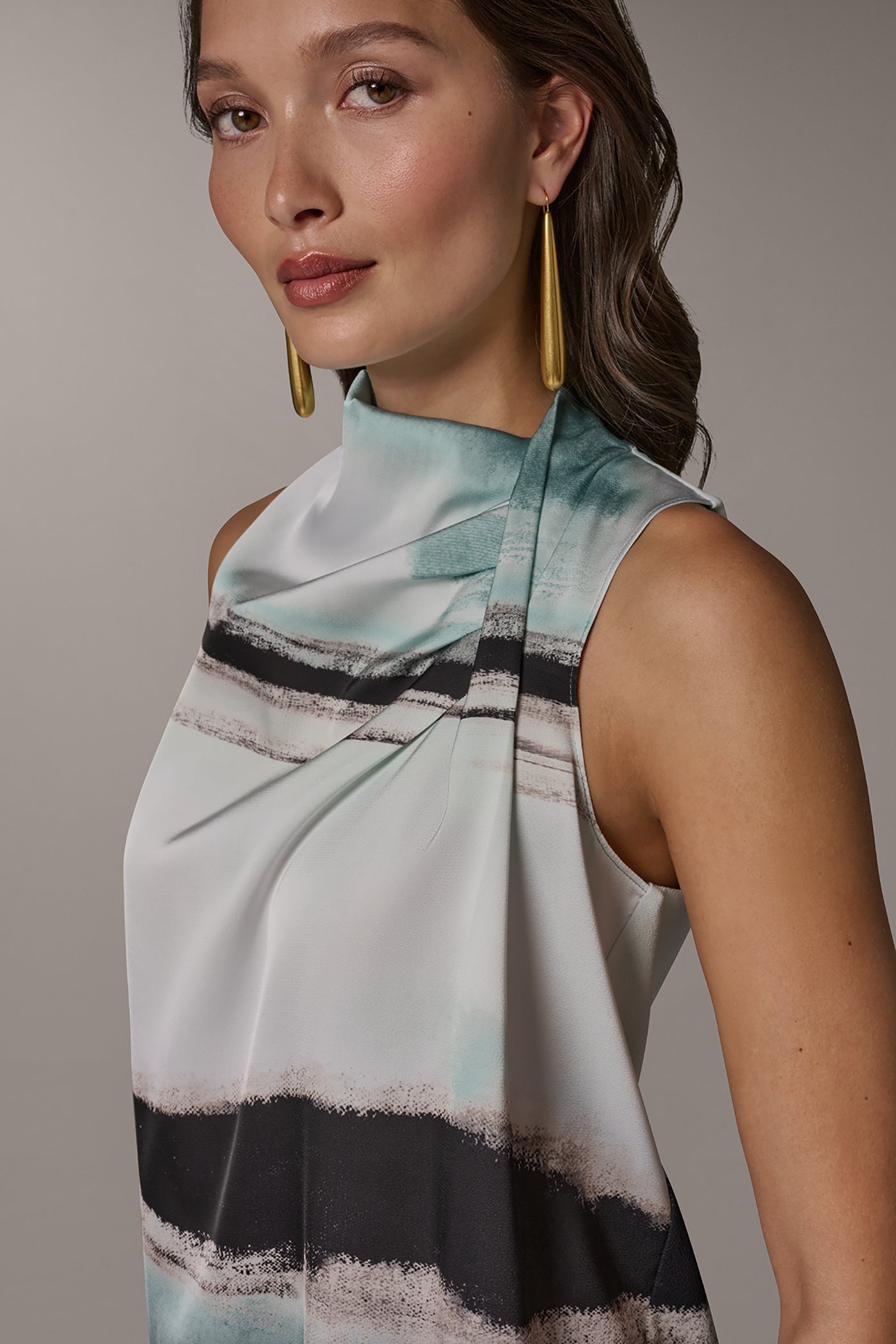 STRIPED DRAPE TWIST SHOULDER BLOUSE VIEW 4 | New clothing