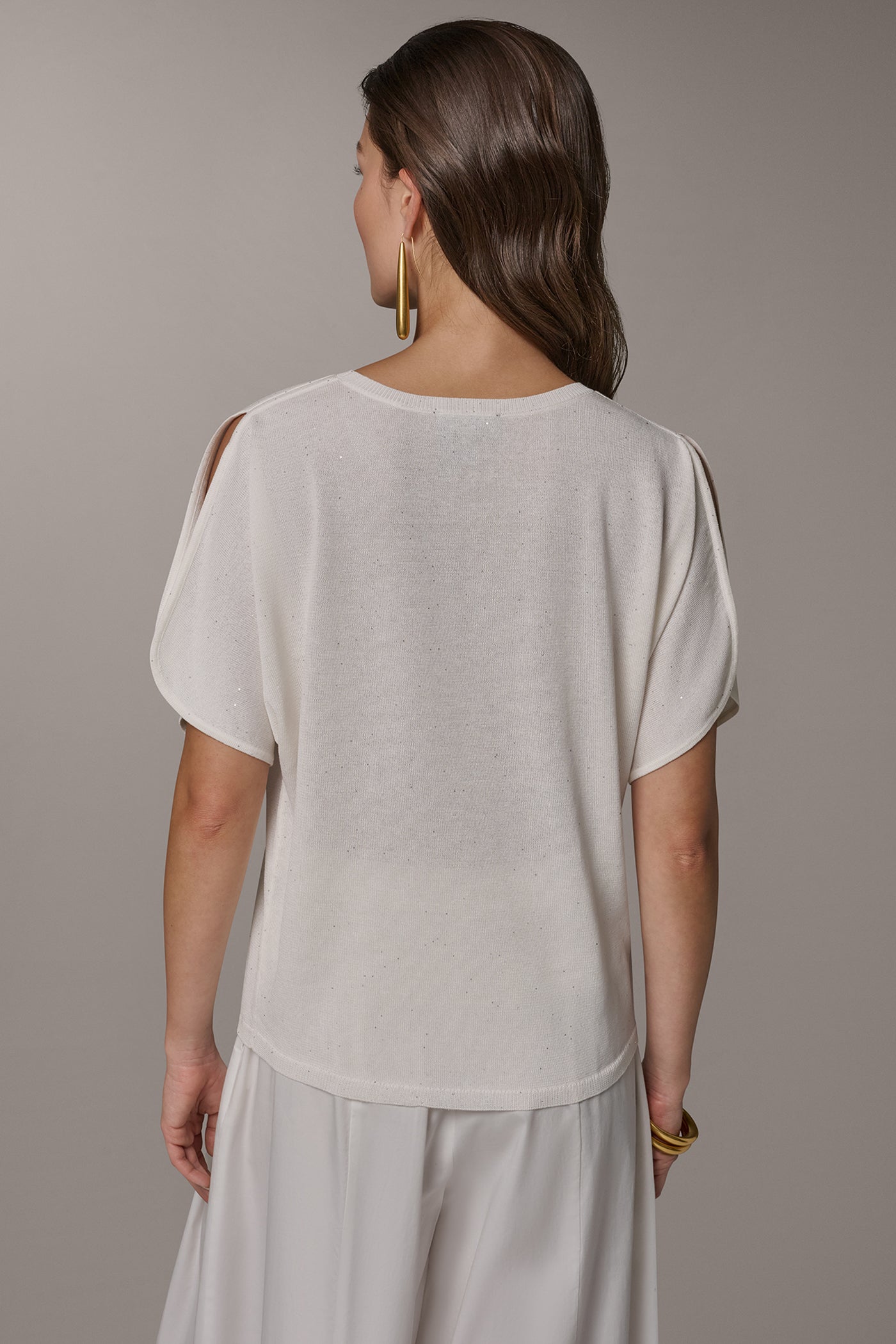 SEQUIN SPLIT SLEEVE SWEATER | View 2 | All Products