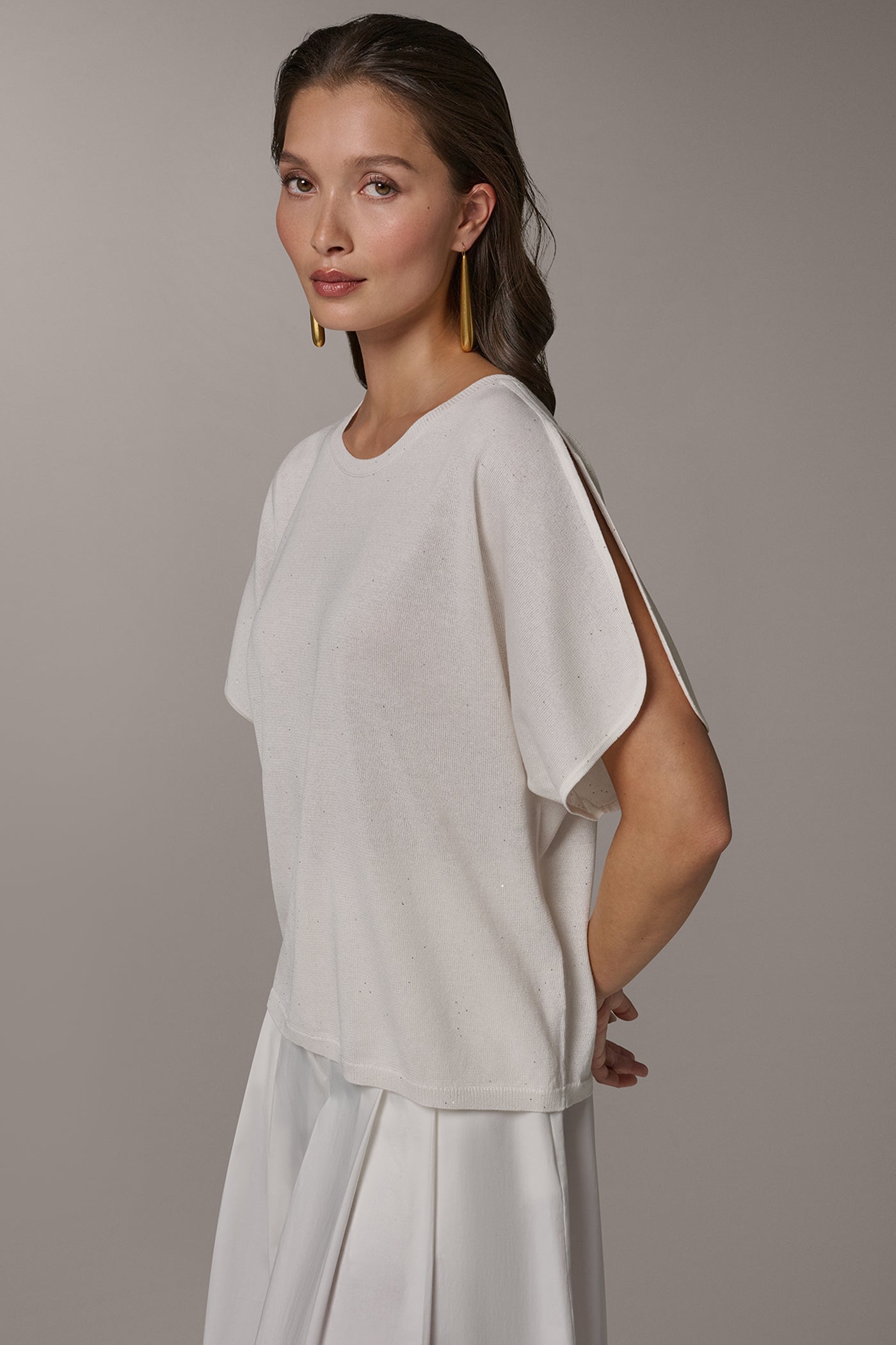 SEQUIN SPLIT SLEEVE SWEATER VIEW 3 | All Products