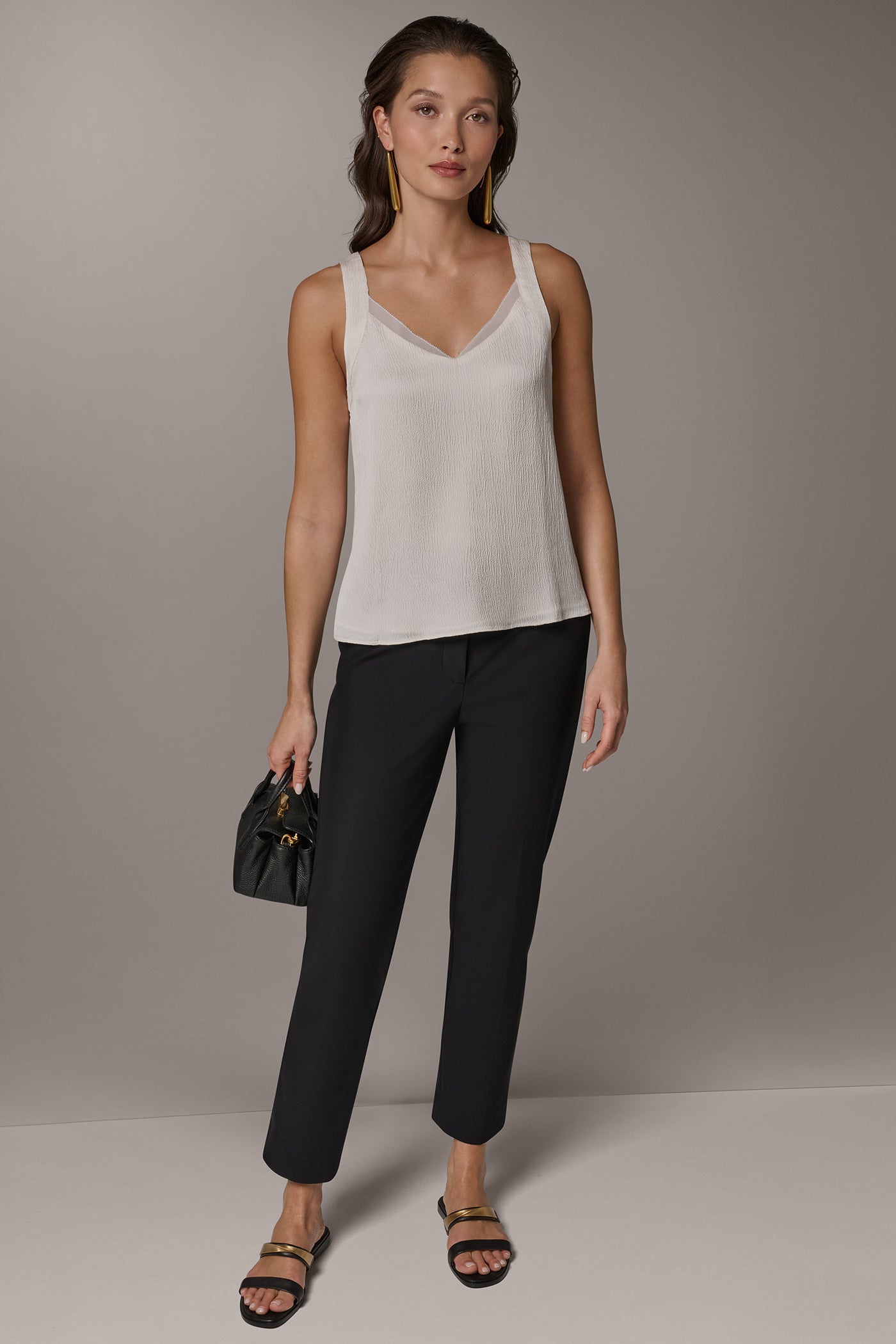 CHIFFON TRIM SHELL VIEW 6 | Tops