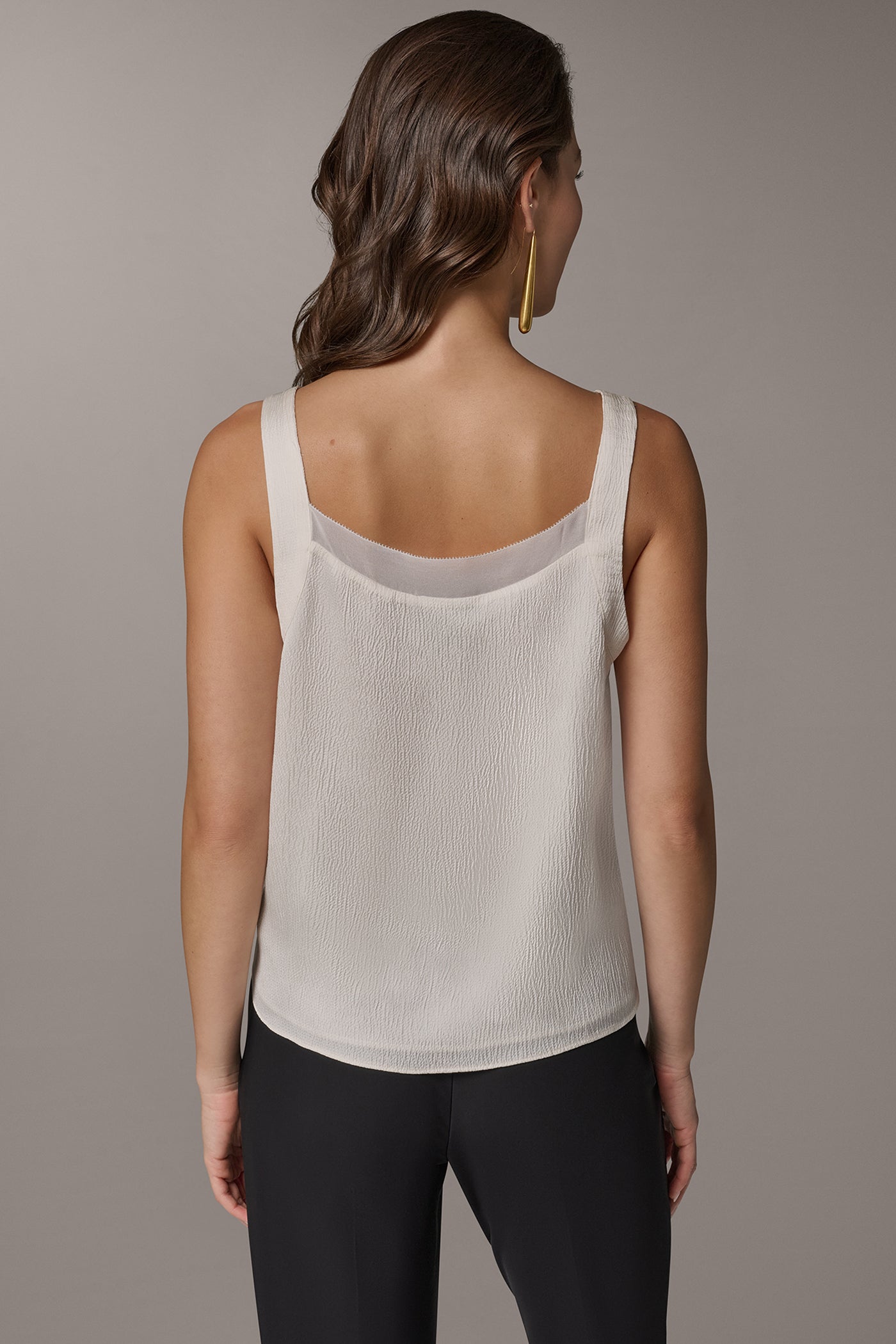 CHIFFON TRIM SHELL | View 2 | Tops