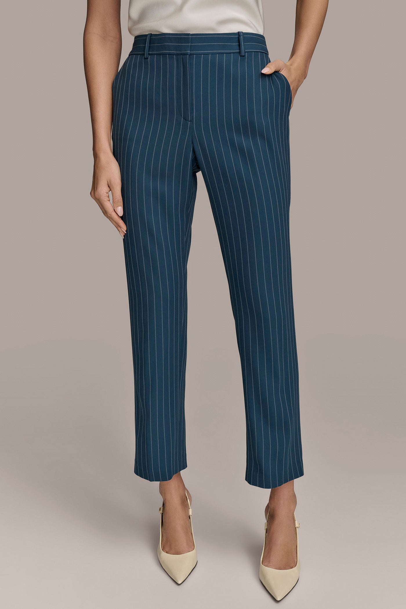 PINSTRIPE STRAIGHT LEG PANT | View 1 | Clothing