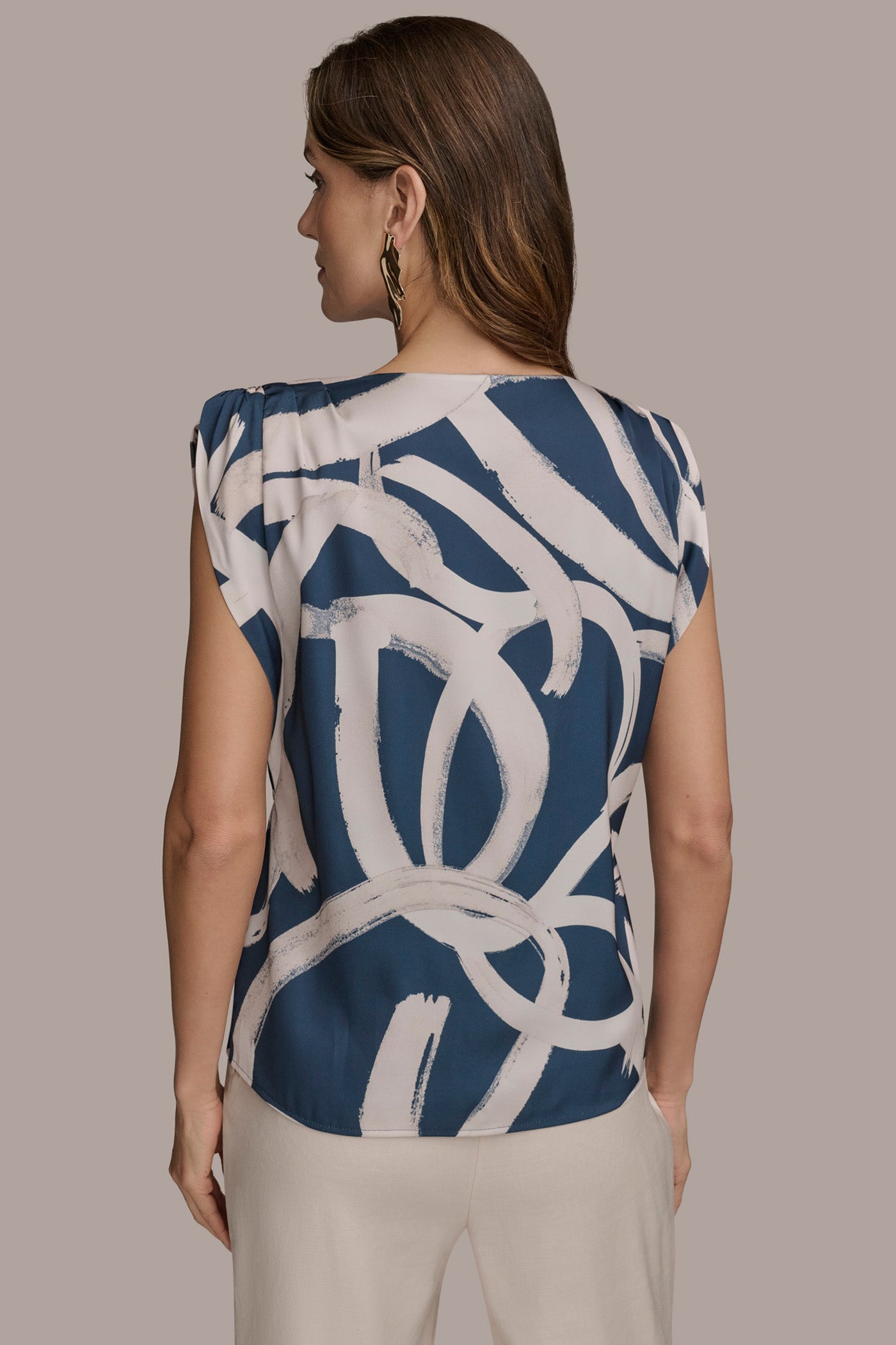 PRINTED GATHERED TOP | View 2 | Tops