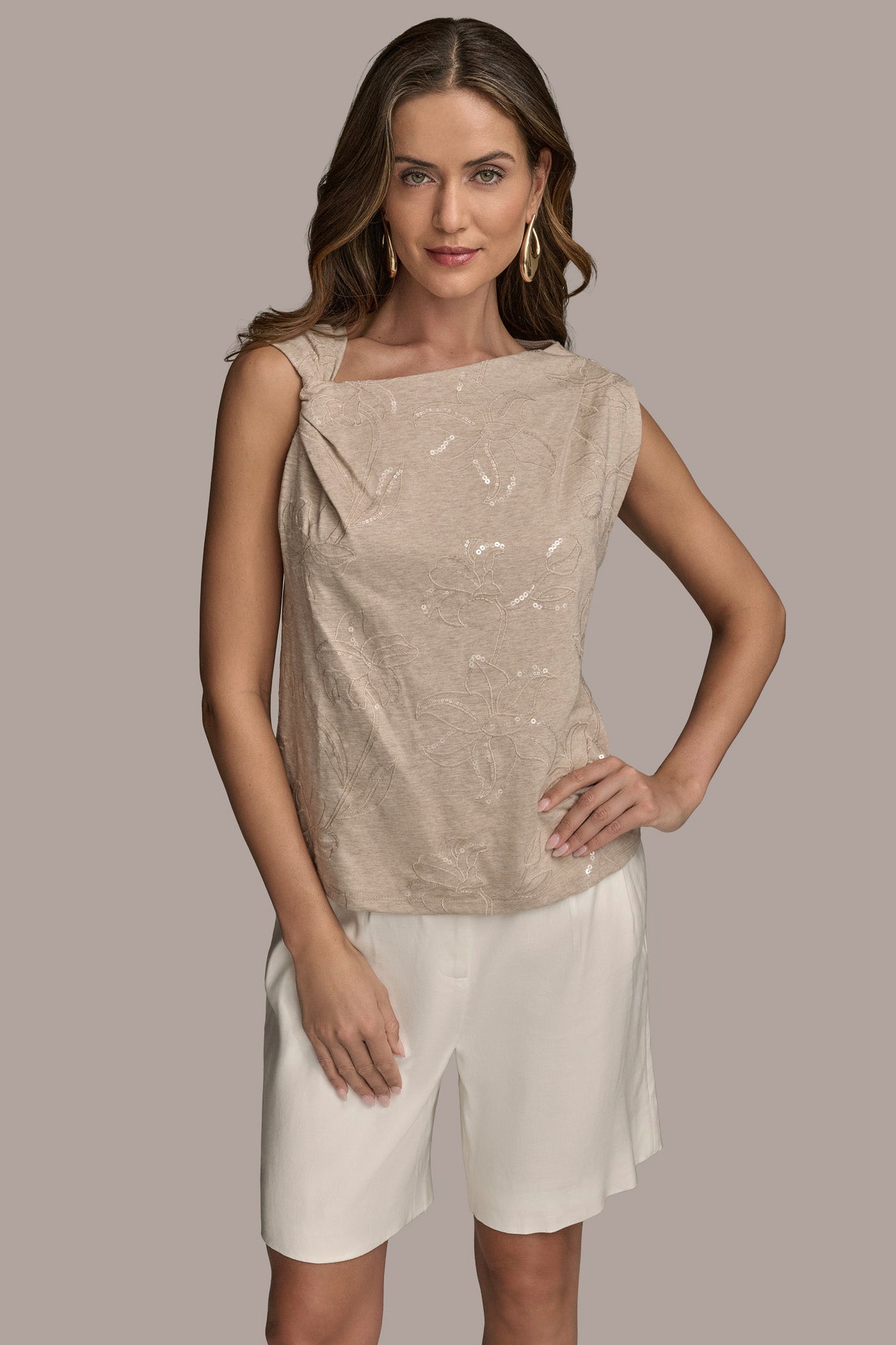 FLORAL SEQUIN-EMBELLISHED TOP | View 1 | Tops