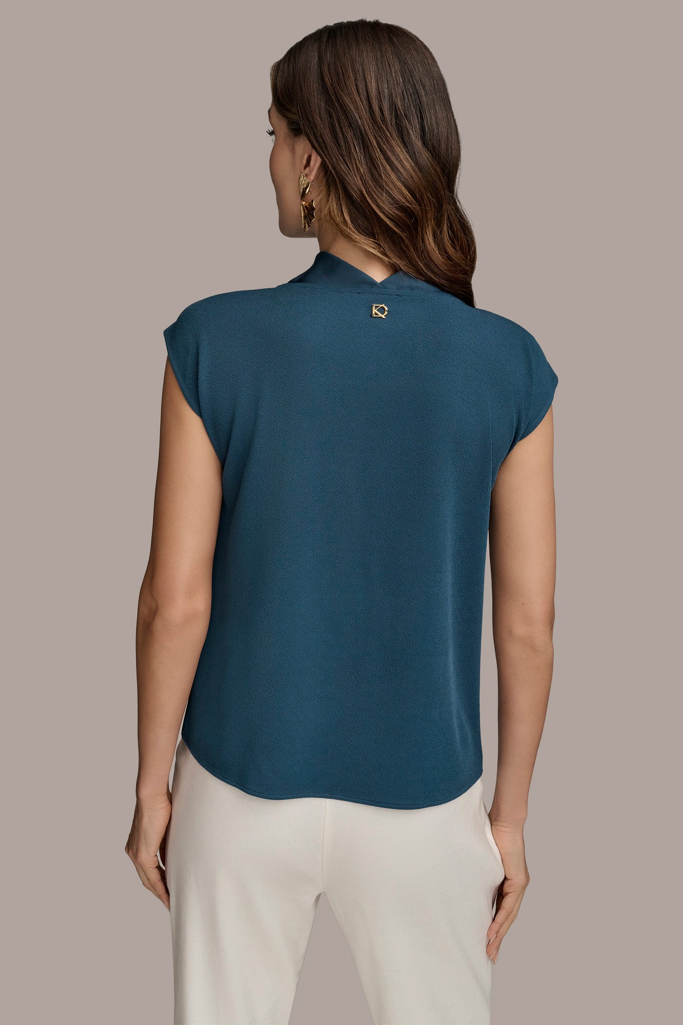 PANELED COWL NECK TOP | View 2 | Tops