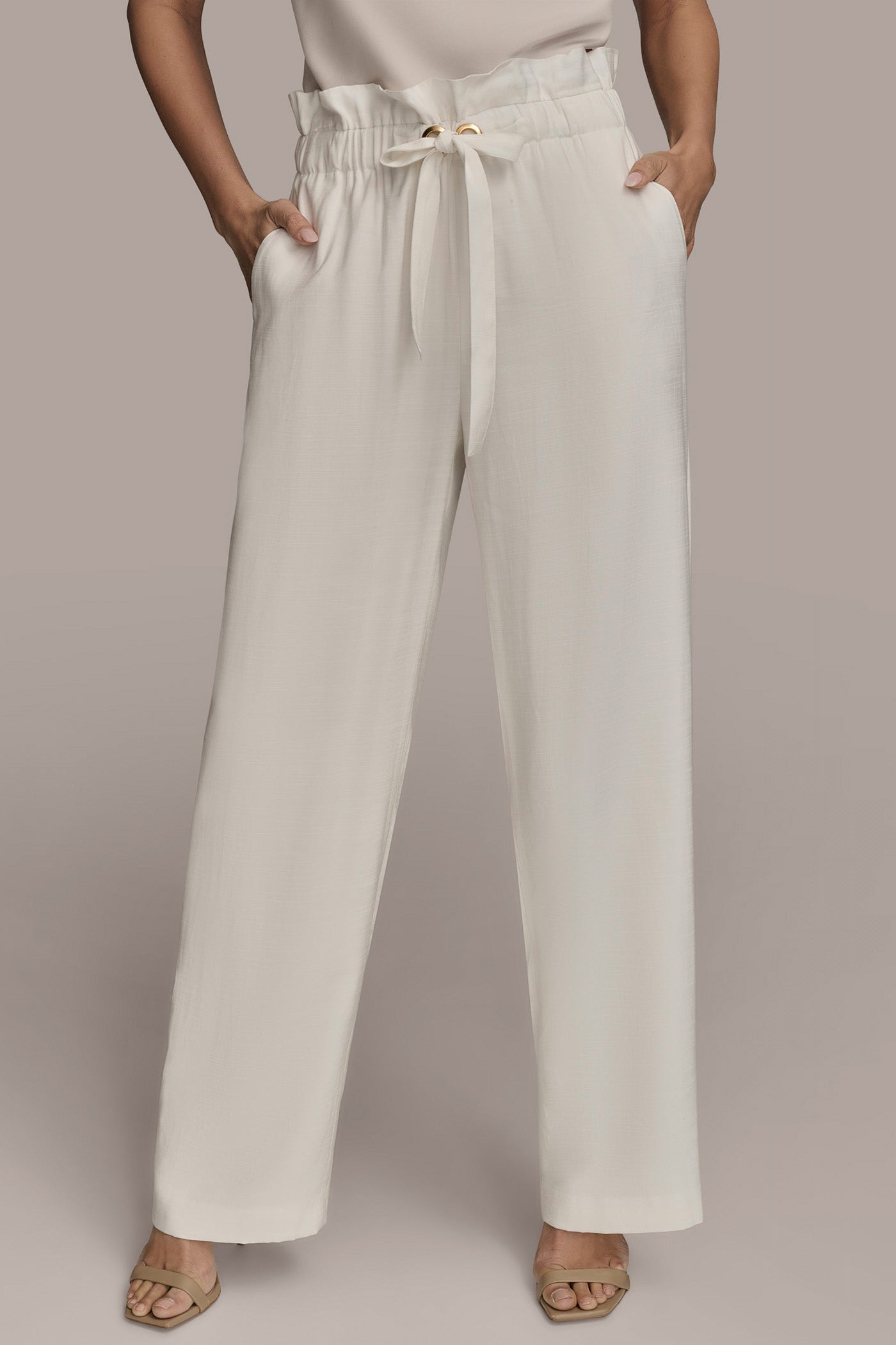 TIE-FRONT STRAIGHT LEG PANT | View 1 | Clothing