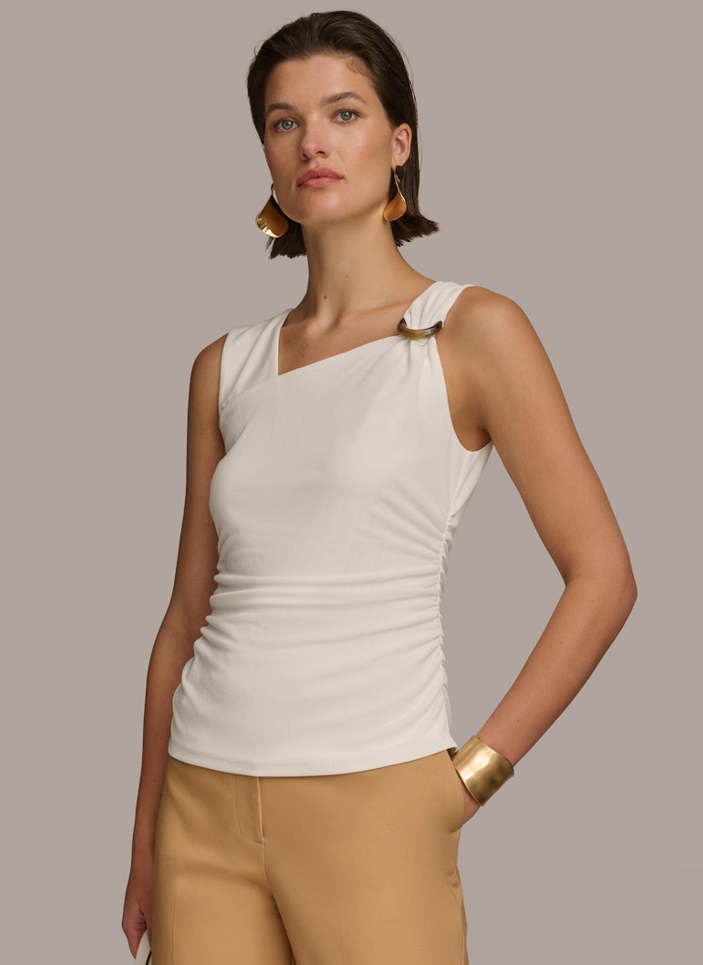 TORTOISE HARDWARE SHOULDER TOP | View 1 | Summer Collection