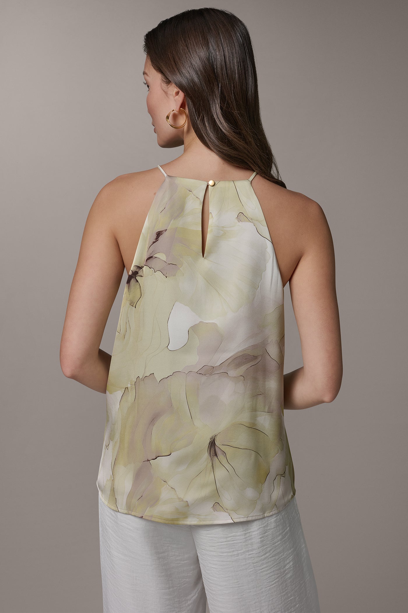 SLEEVELESS FLORAL HALTER TOP | View 2 | Products