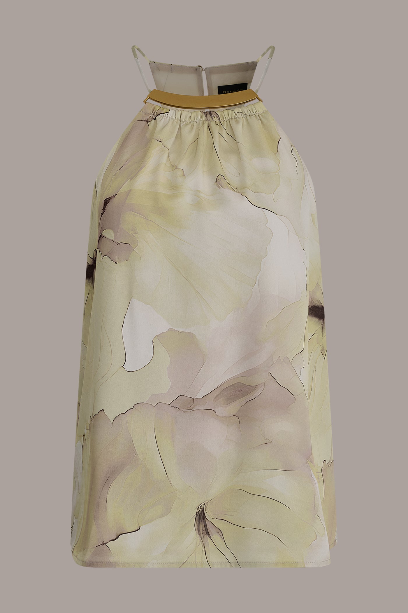 SLEEVELESS FLORAL HALTER TOP VIEW 8 | Tops