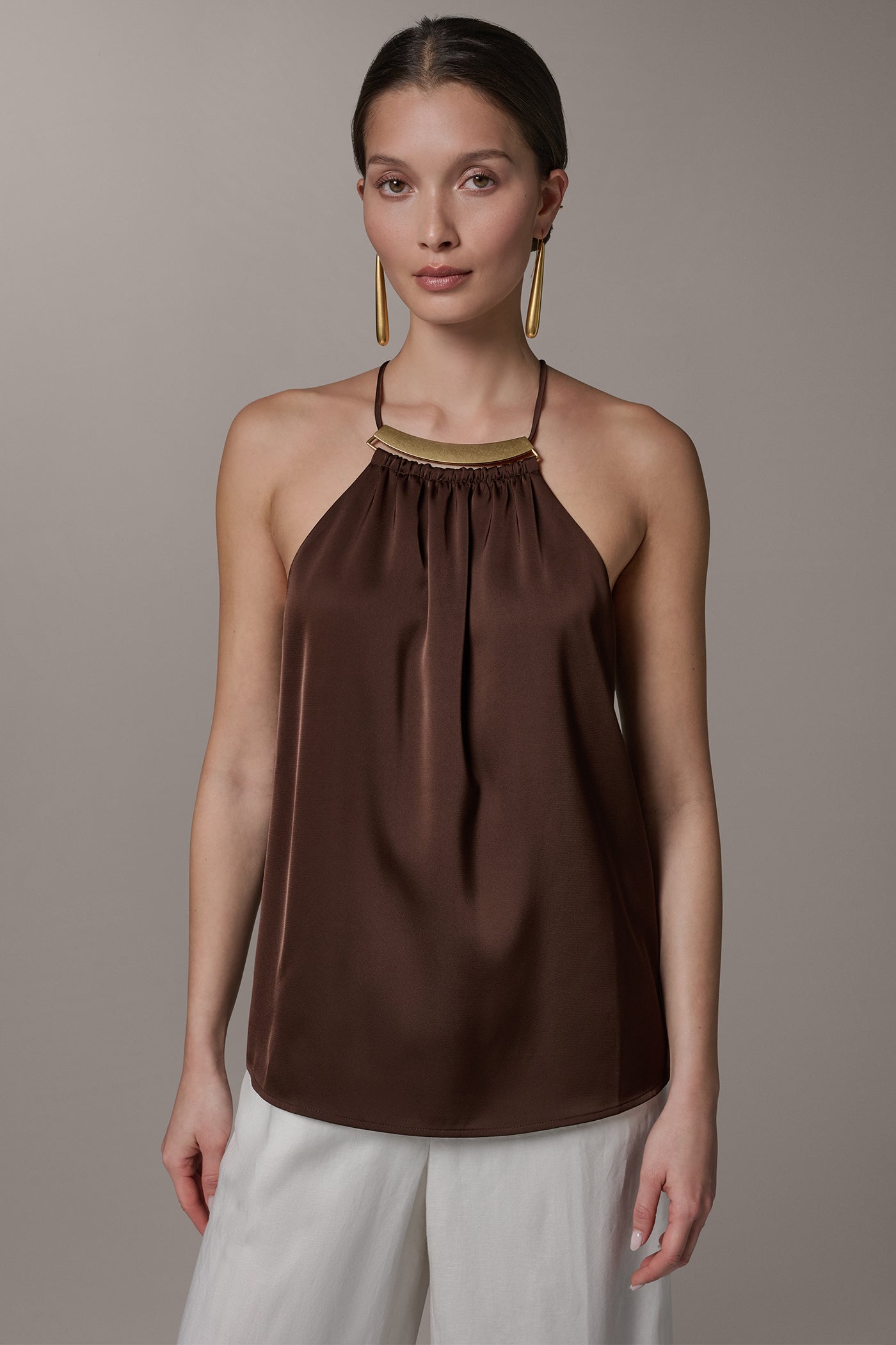 SLEEVELESS HALTER TOP | View 1 | Products