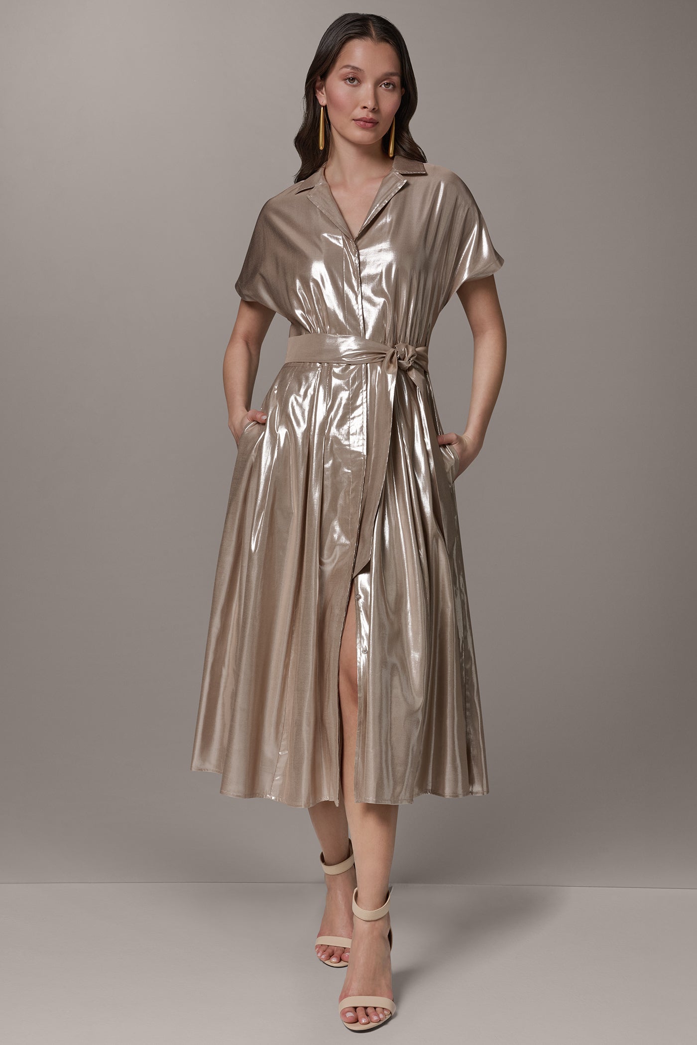 SHORT SLEEVE MIDI SHIRT DRESS VIEW 8 | Cocktail & Party