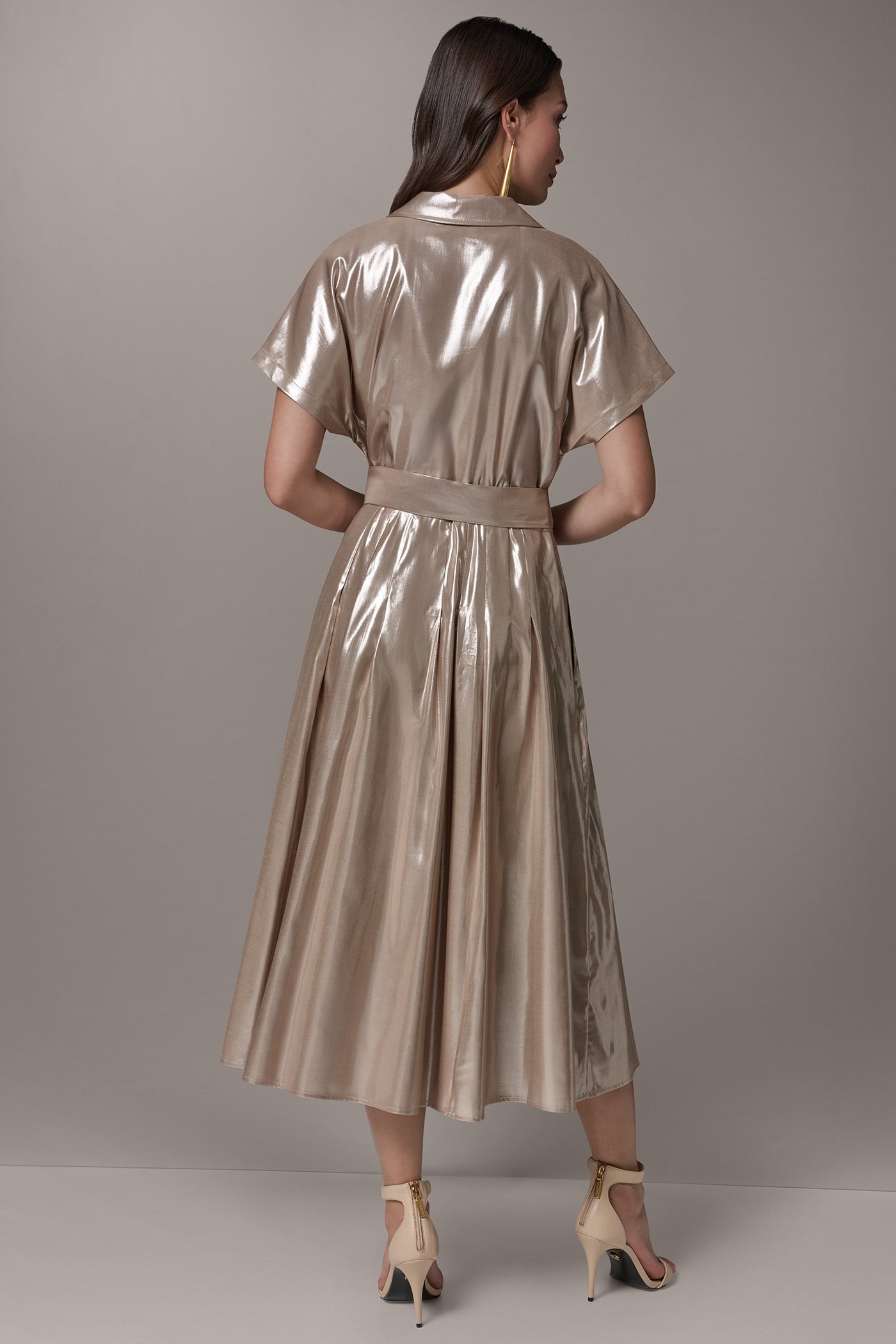 SHORT SLEEVE MIDI SHIRT DRESS (alternate view)