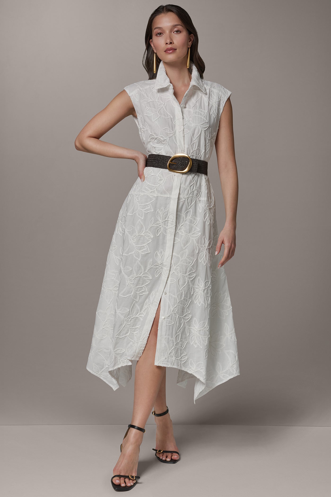 SLEEVELESS MIDI SHIRT DRESS VIEW 9 | All Products