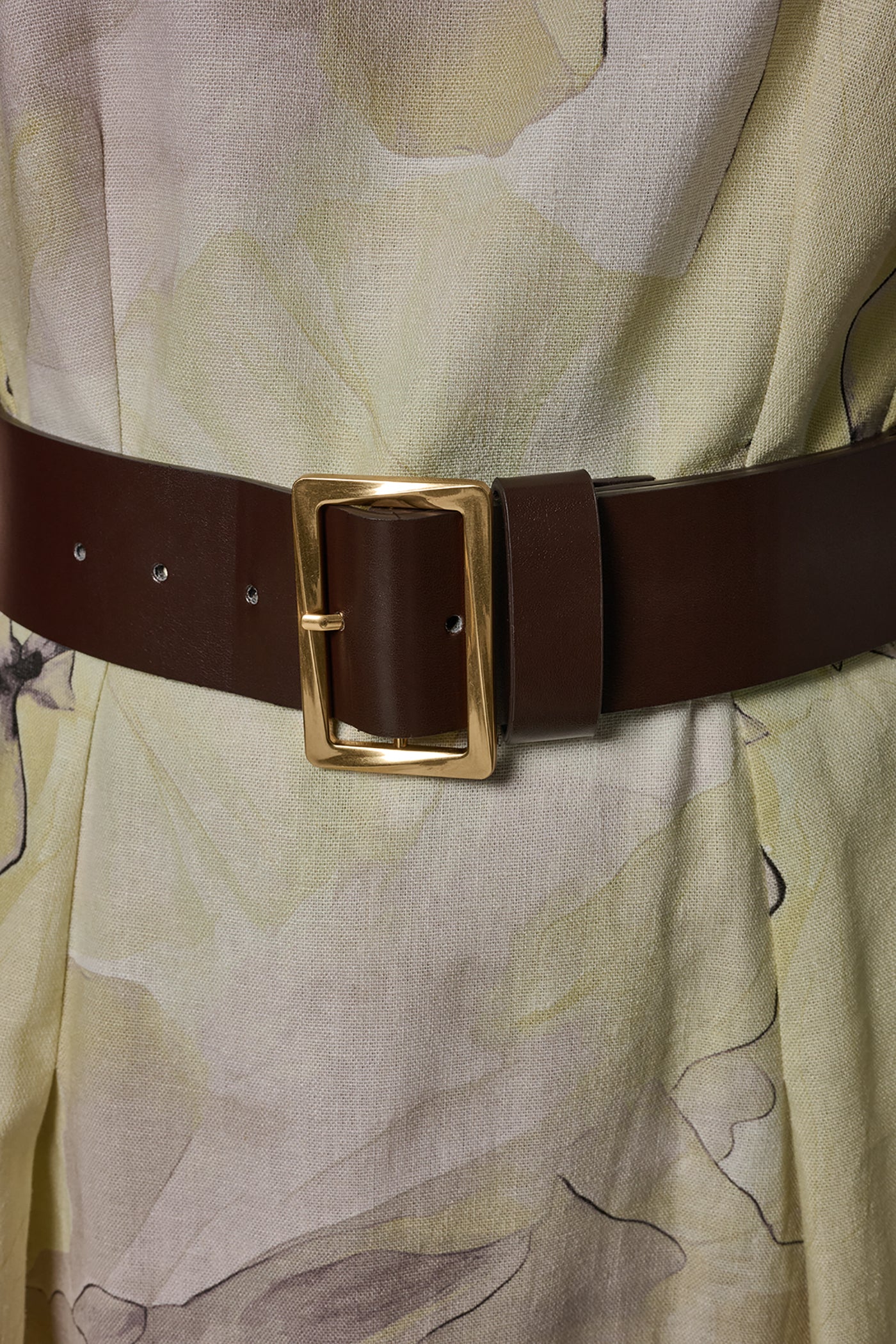 SLEEVELESS SQUARE NECK PRINTED BELTED MIDI FIT AND FLARE DRESS VIEW 6 | Select Dresses