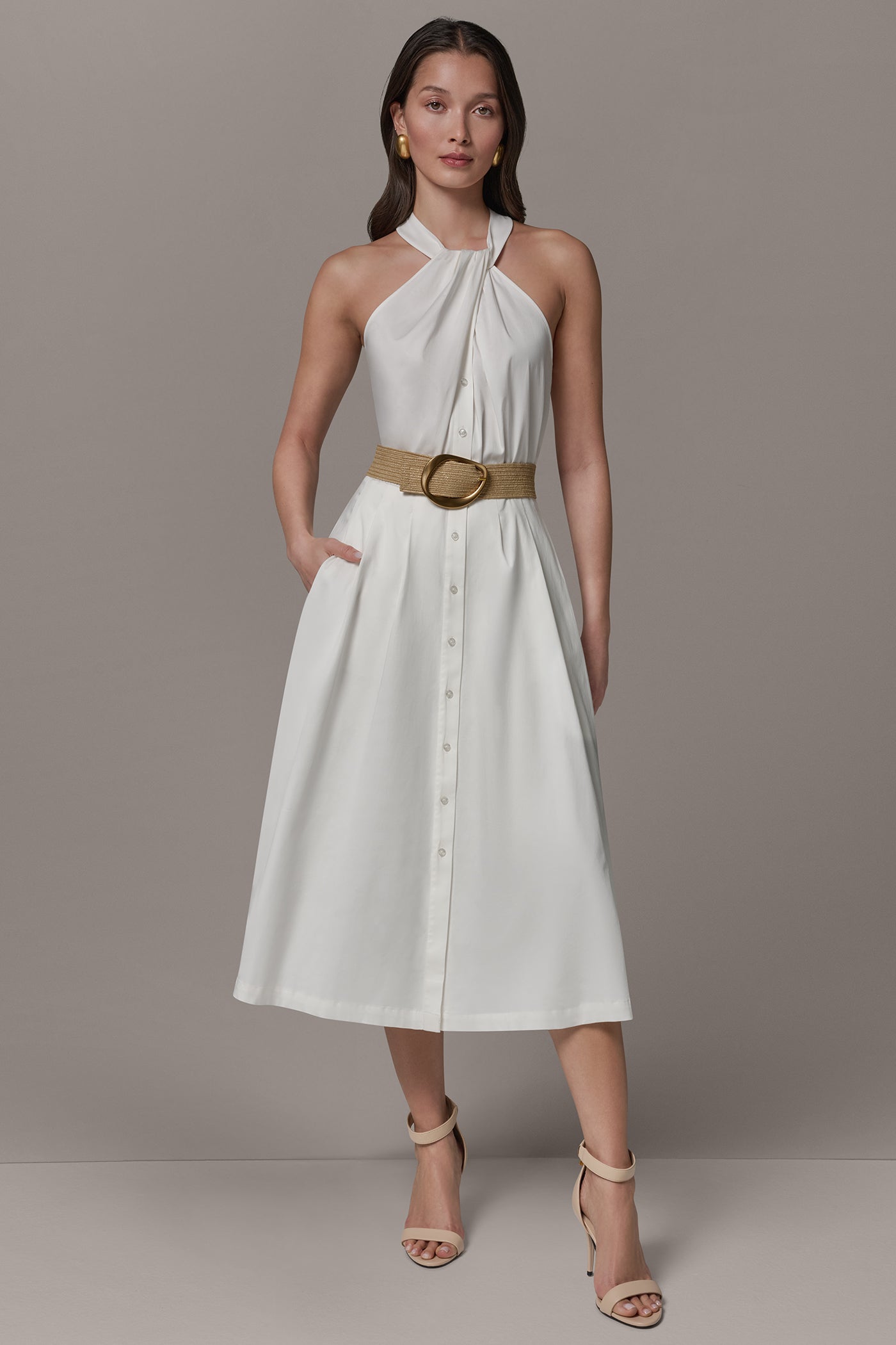 HALTER DRESS WITH BELT VIEW 8