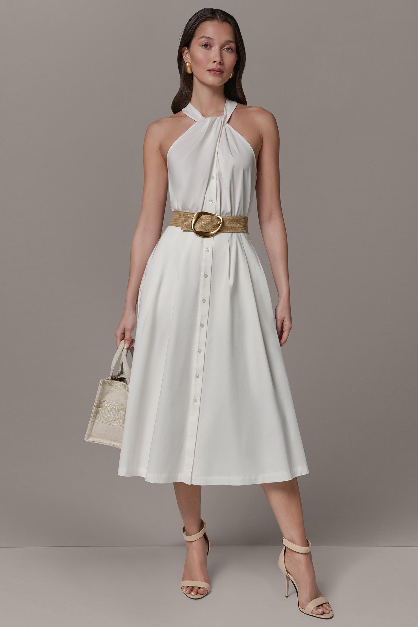 HALTER DRESS WITH BELT VIEW 1