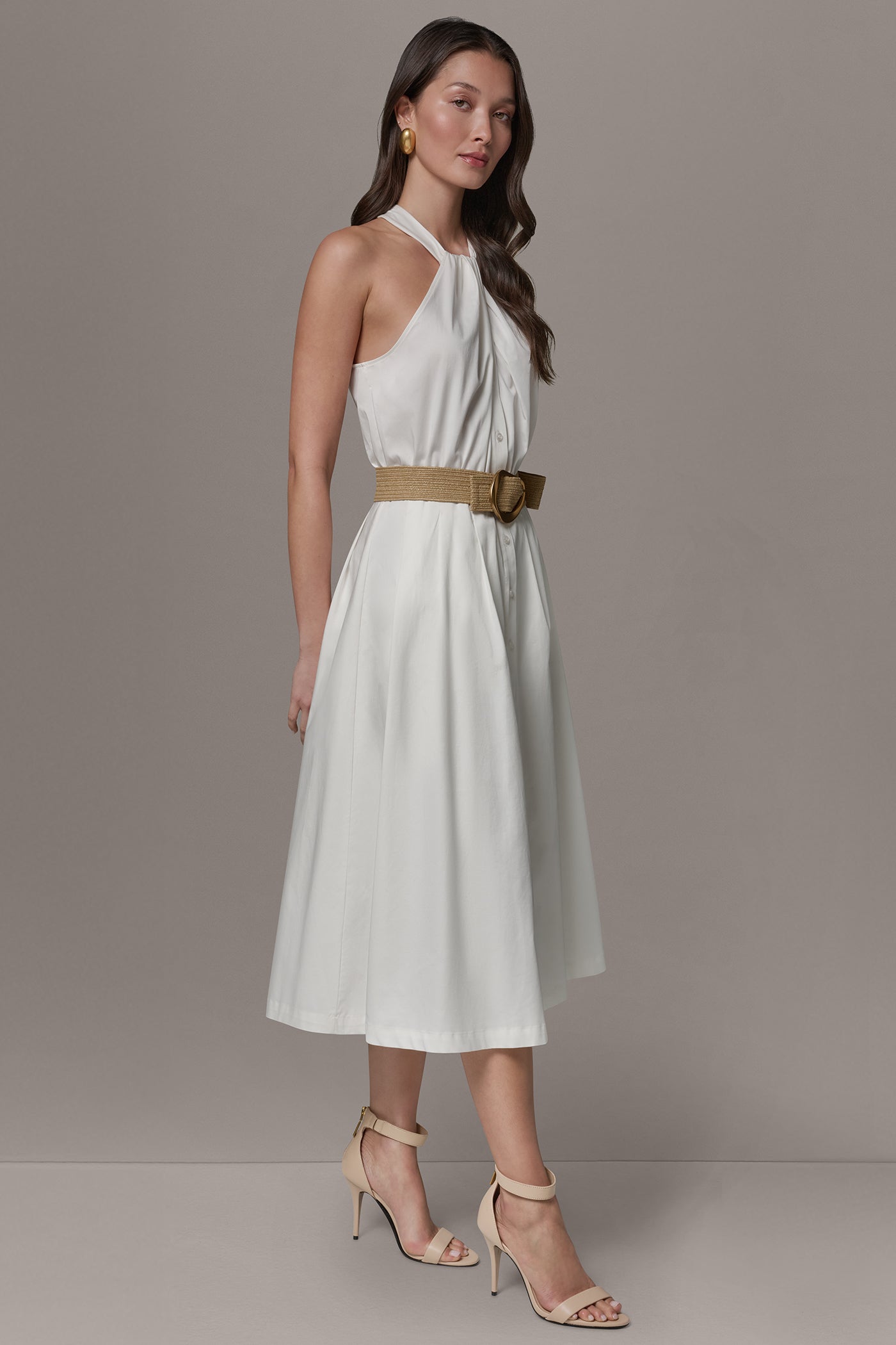 HALTER DRESS WITH BELT VIEW 2
