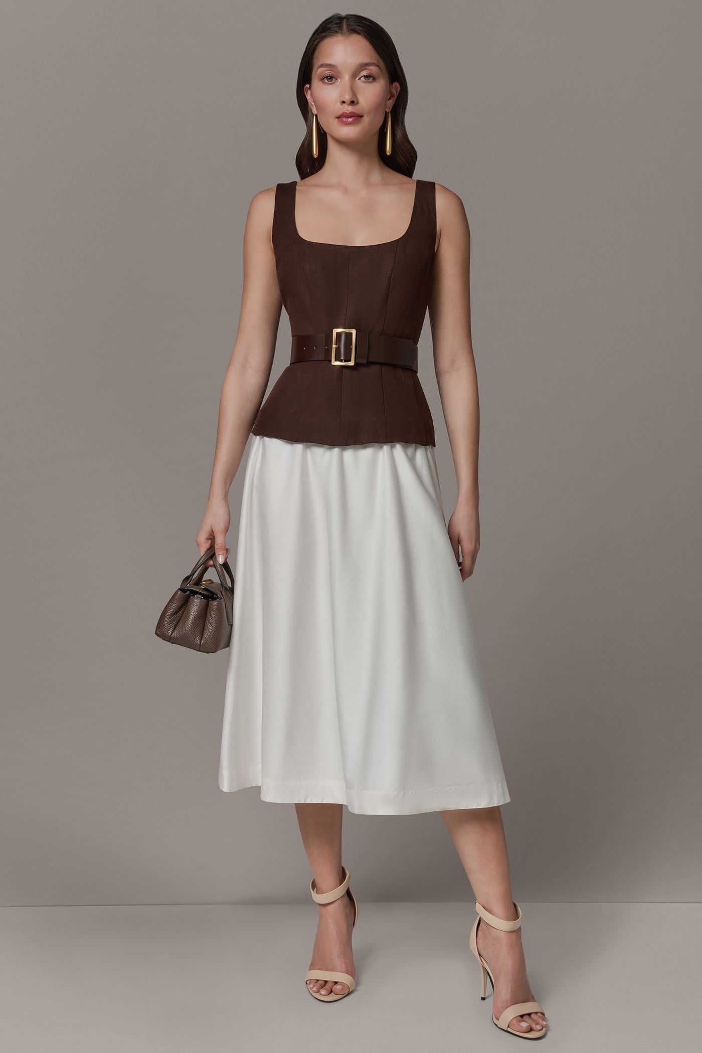 SLEEVELESS MIDI FIT AND FLARE DRESS VIEW 9 | Dresses & Jumpsuits