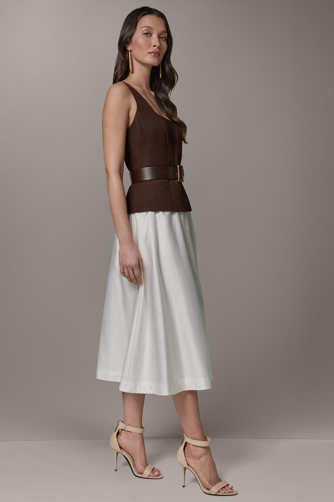 SLEEVELESS MIDI FIT AND FLARE DRESS VIEW 4 | Dresses & Jumpsuits