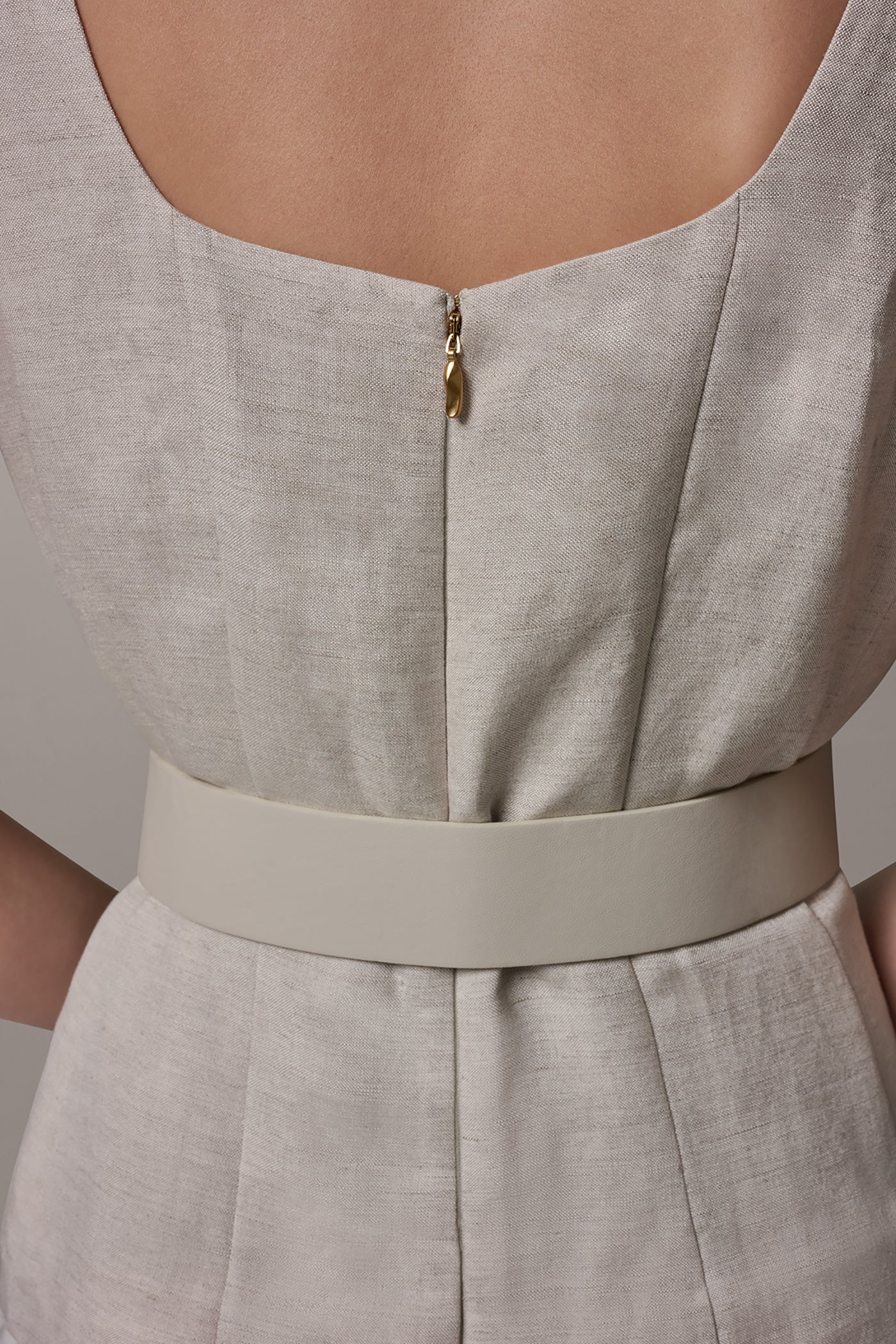 SLEEVELESS MIDI FIT AND FLARE DRESS VIEW 6