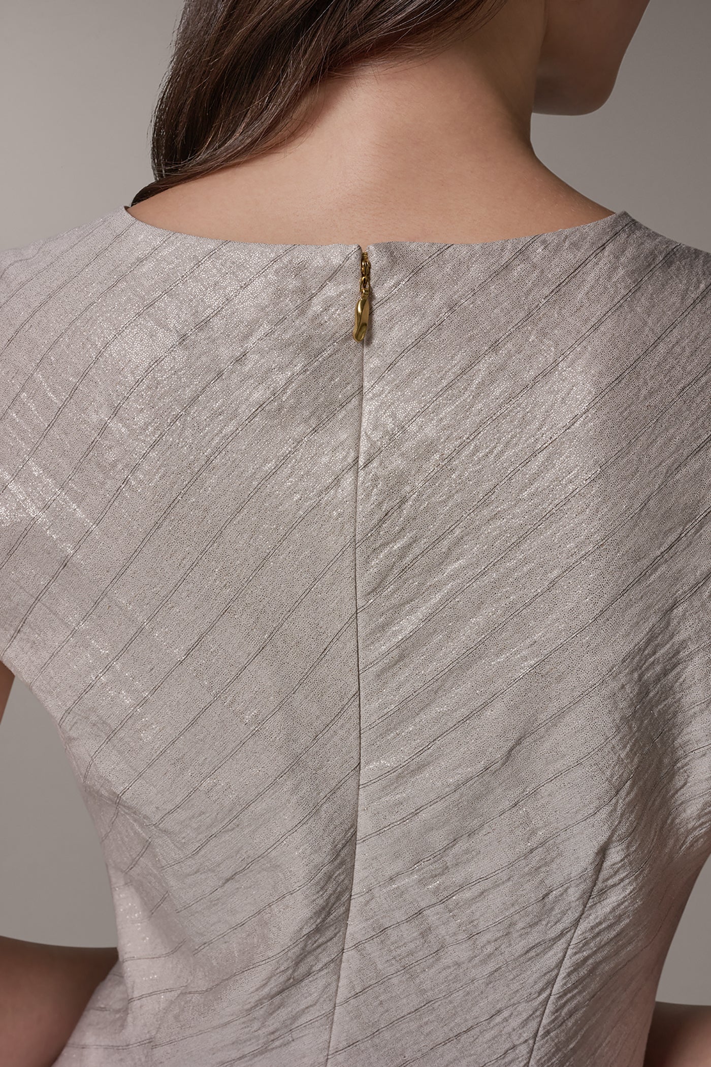 CAP SLEEVE ASYMMETRIC MIDI FIT AND FLARE DRESS VIEW 6