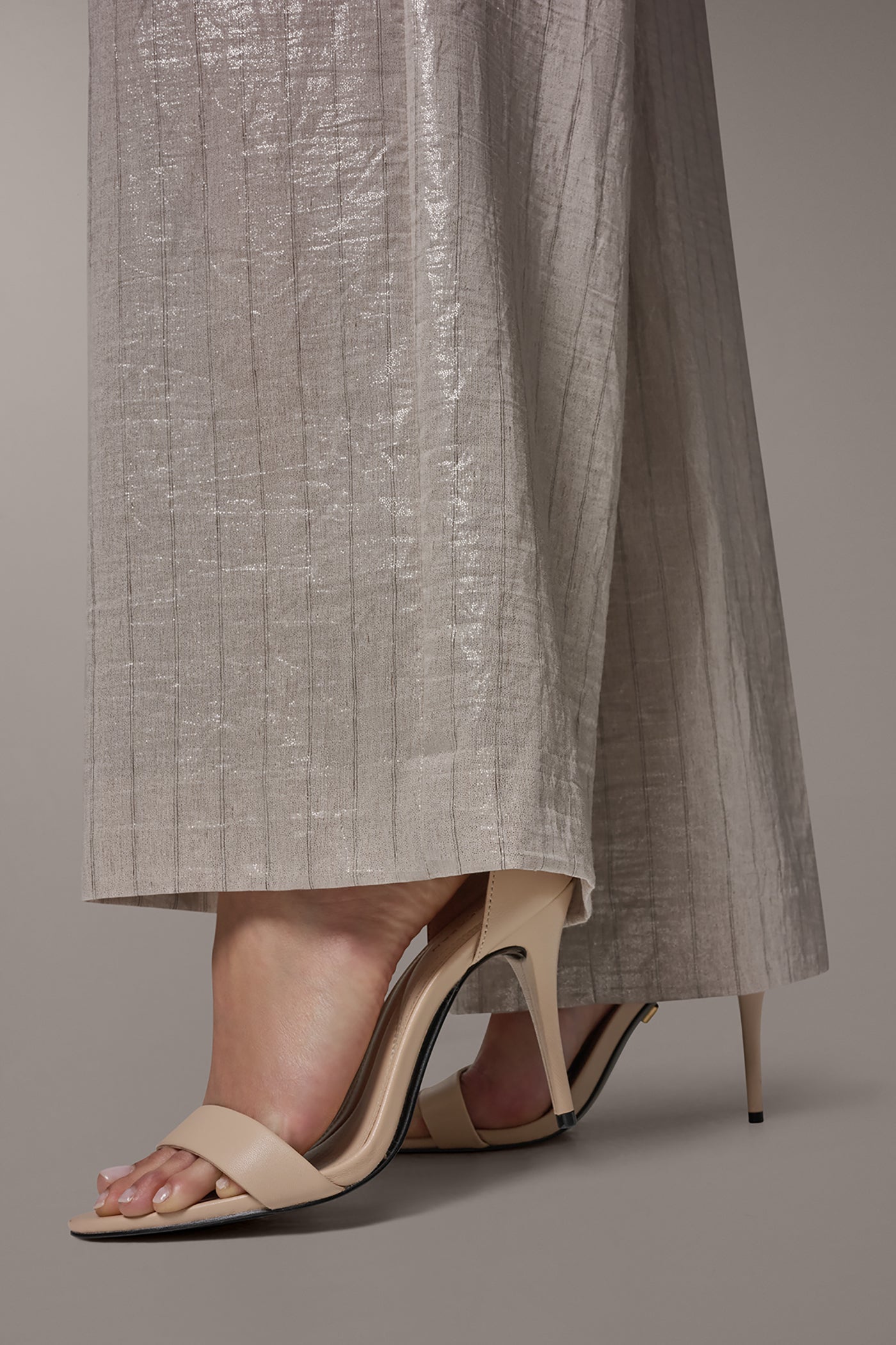HIGH-RISE METALLIC PINSTRIPE WIDE-LEG PANT VIEW 5 | Pants