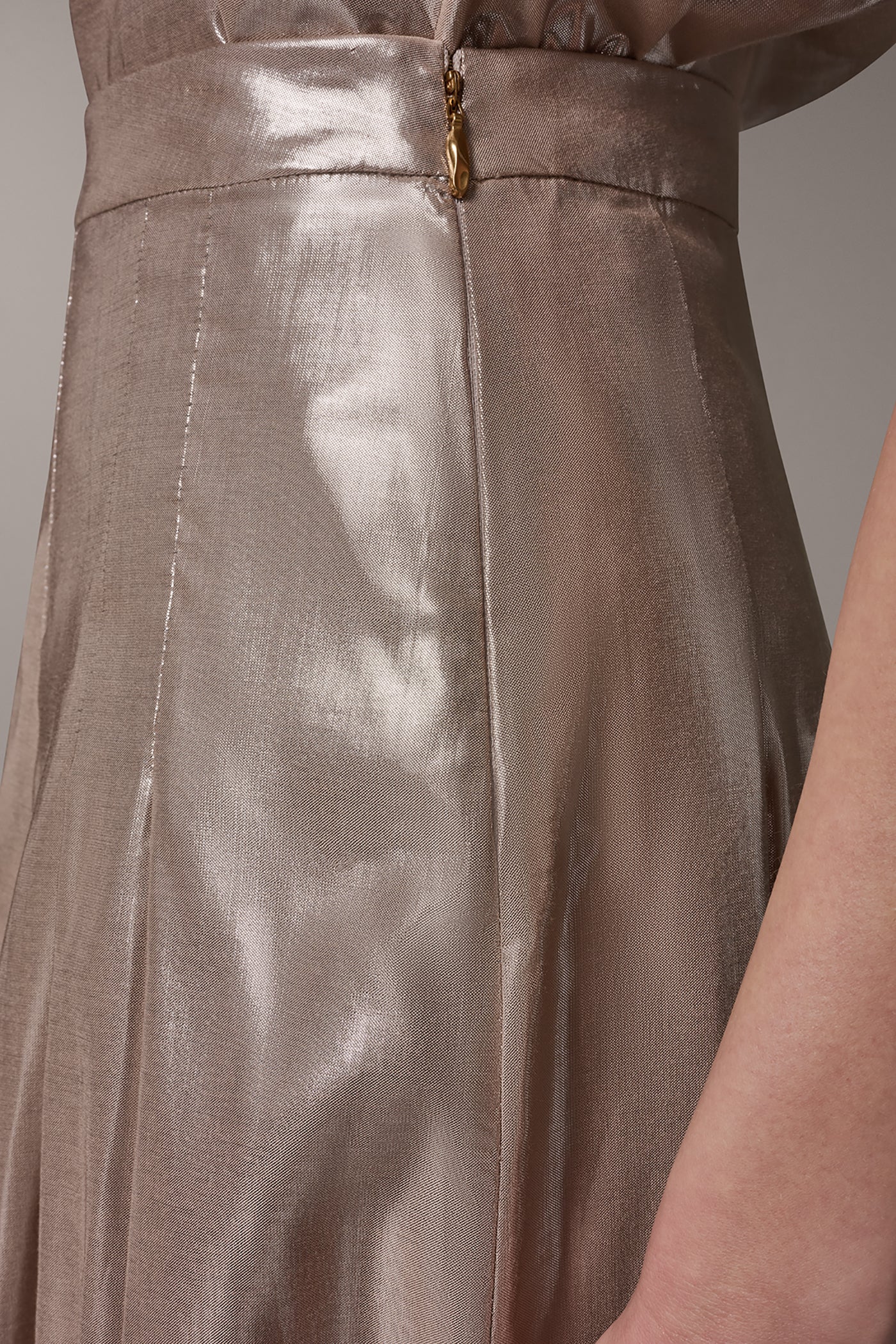 METALLIC MIDI A-LINE SKIRT (alternate view)