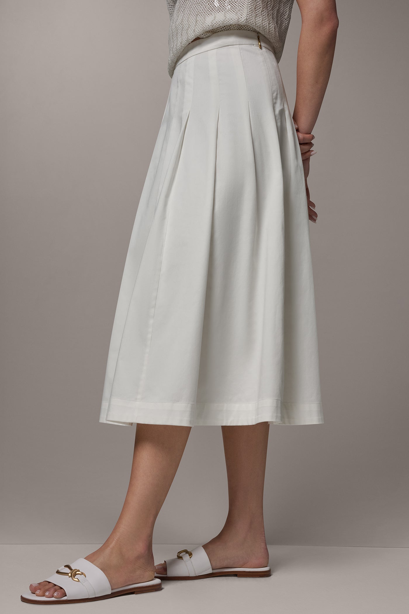 PLEATED MIDI SKIRT VIEW 3 | Skirts