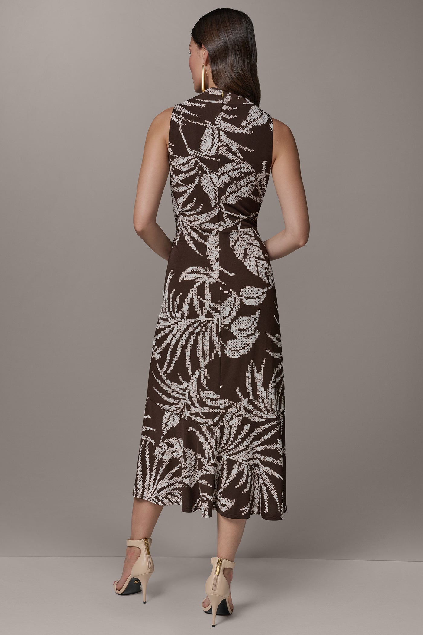 FLORAL SLEEVELESS COWL NECK MIDI DRESS | View 2 | New clothing