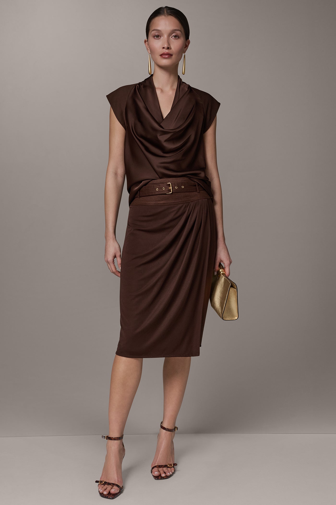 MIDI WRAP-EFFECT SKIRT VIEW 6