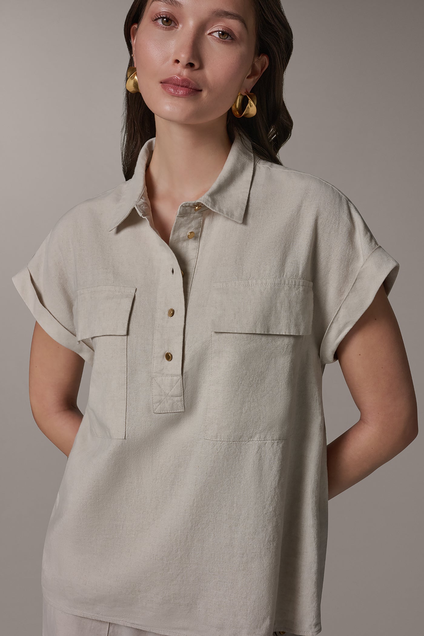 CAP SLEEVE CAMP SHIRT VIEW 4 | All Products