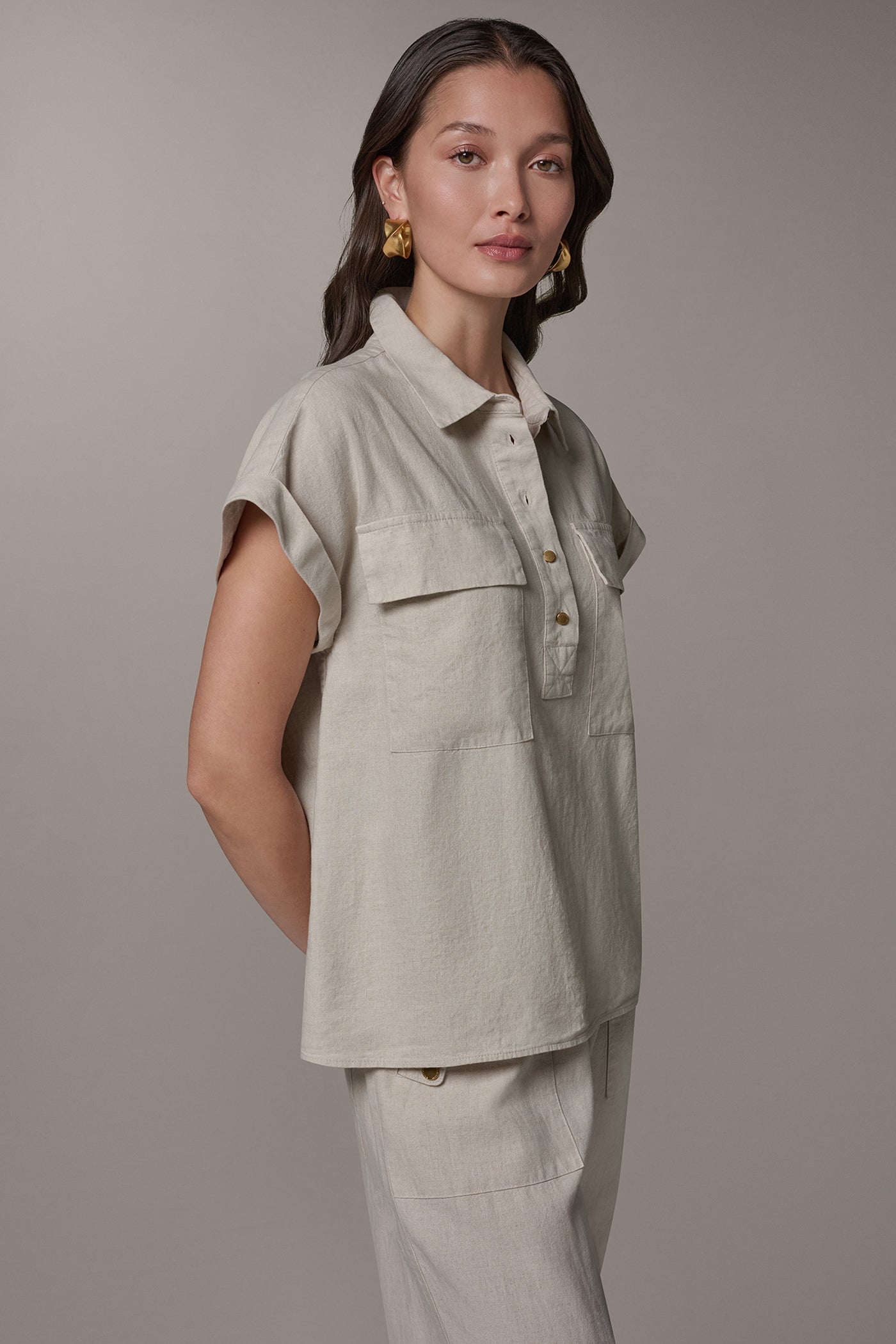 CAP SLEEVE CAMP SHIRT VIEW 3 | All Products