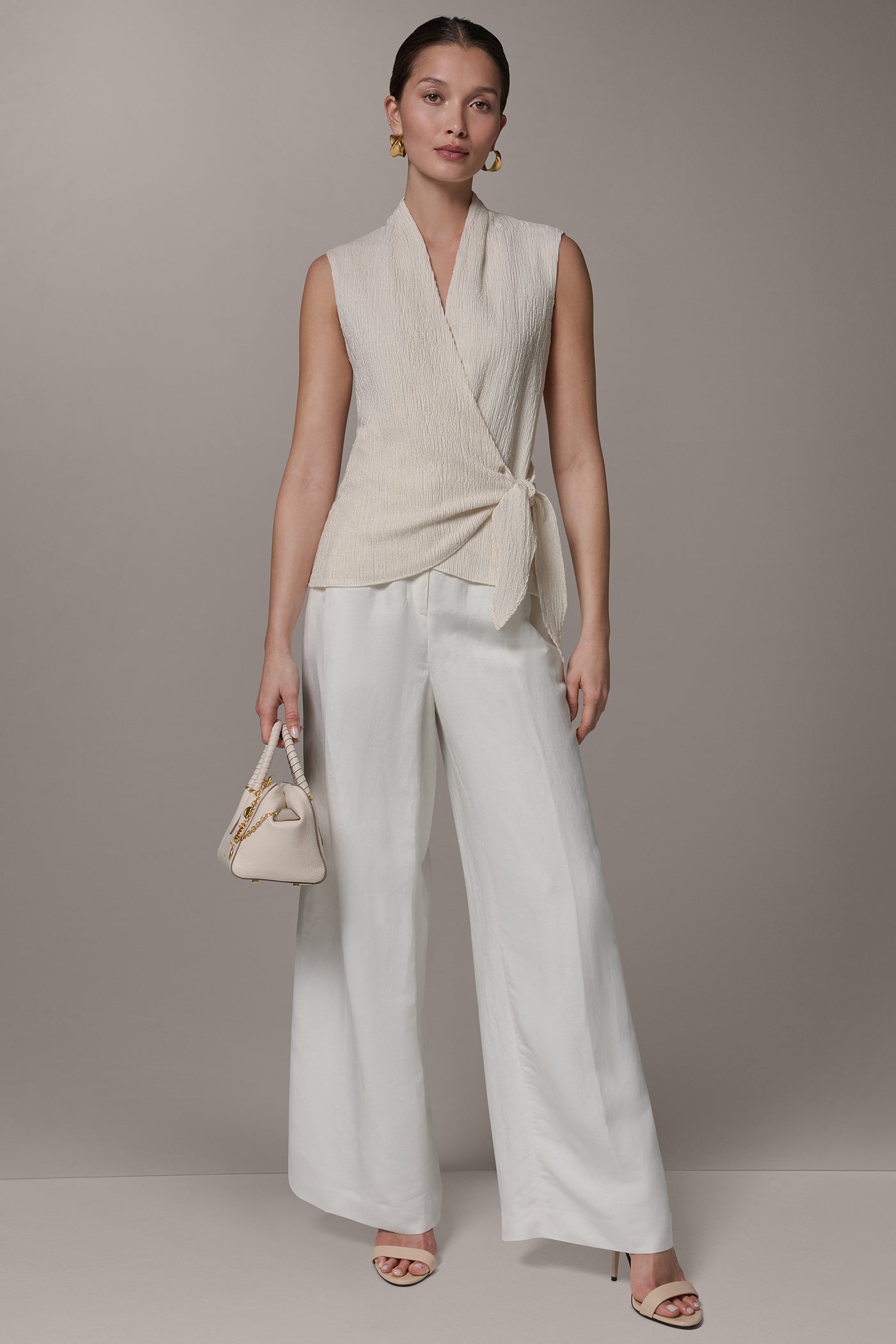 WRAP-EFFECT CRINKLE TOP VIEW 6 | Tops