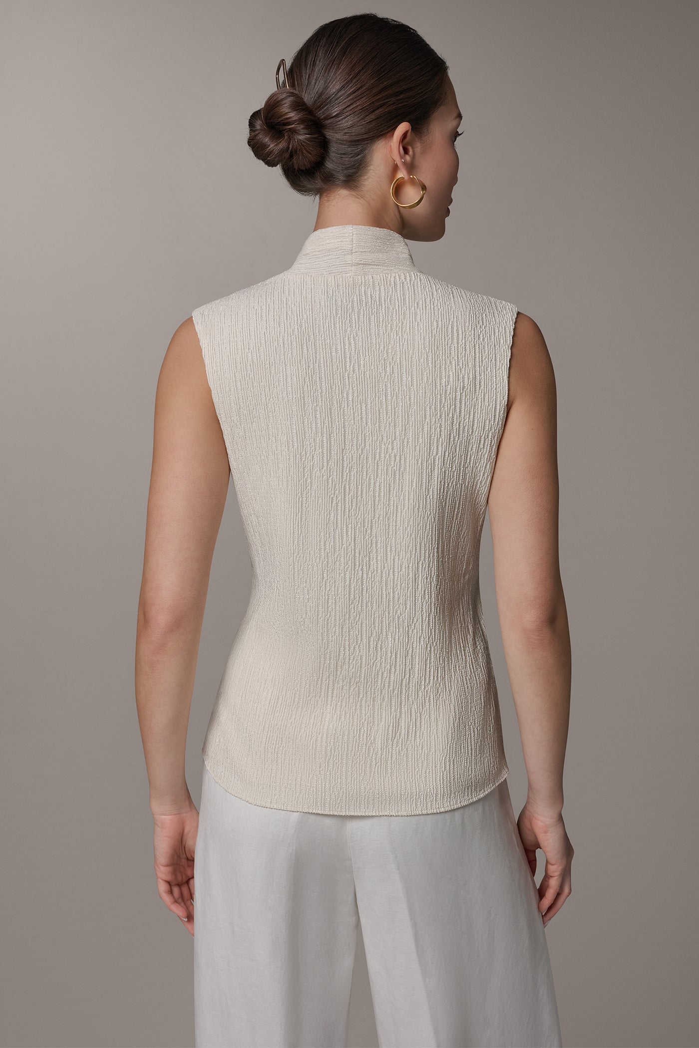 WRAP-EFFECT CRINKLE TOP VIEW 3 | Tops